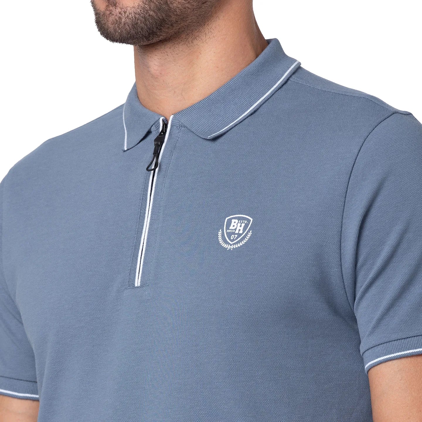 Blue Regular Fit Men's Polo T-Shirt by Being Human Clothing - Image 5