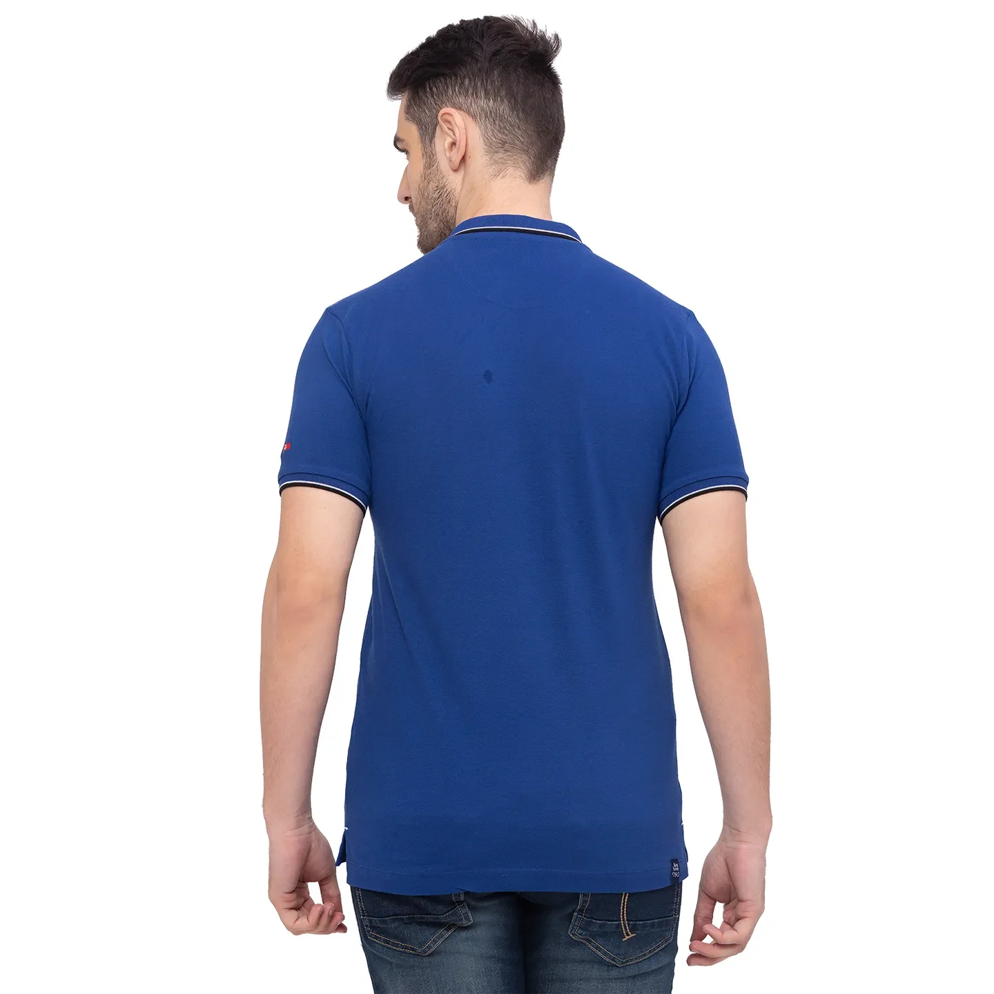 Blue Regular Fit Men's Polo T-Shirt by Being Human Clothing - Image 4