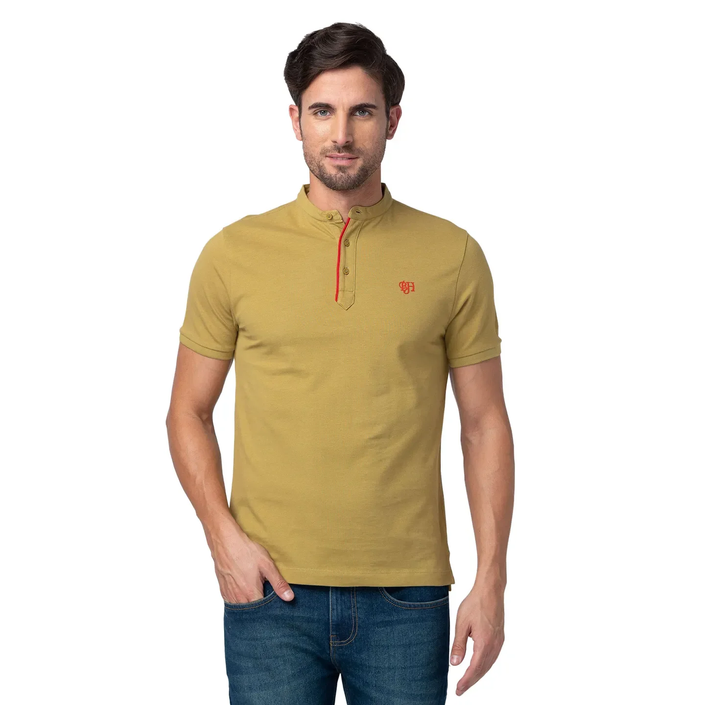 Brown Regular Fit Men's Polo T-Shirt by Being Human Clothing