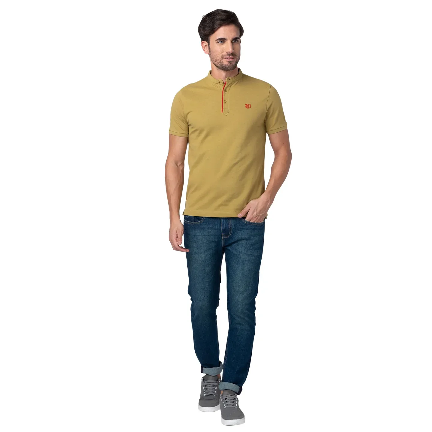 Brown Regular Fit Men's Polo T-Shirt by Being Human Clothing - Image 2
