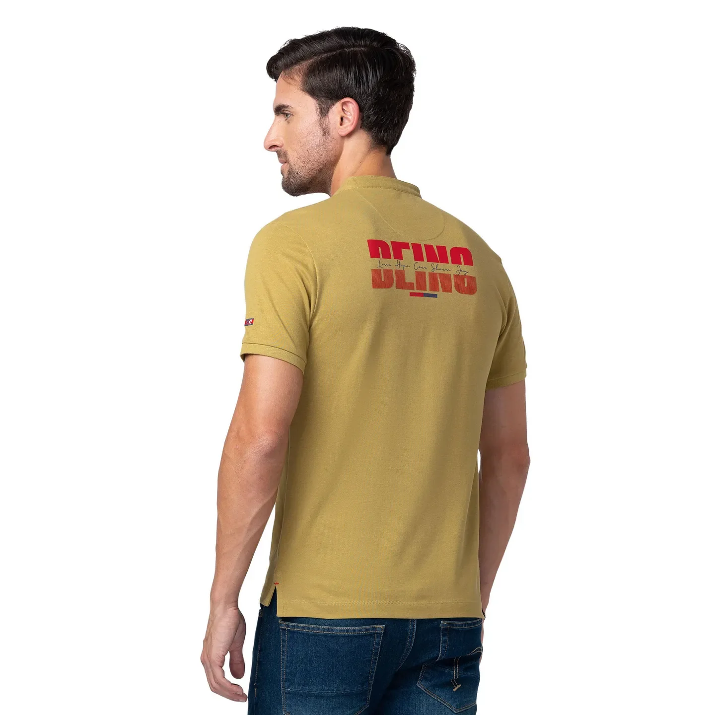 Brown Regular Fit Men's Polo T-Shirt by Being Human Clothing - Image 3