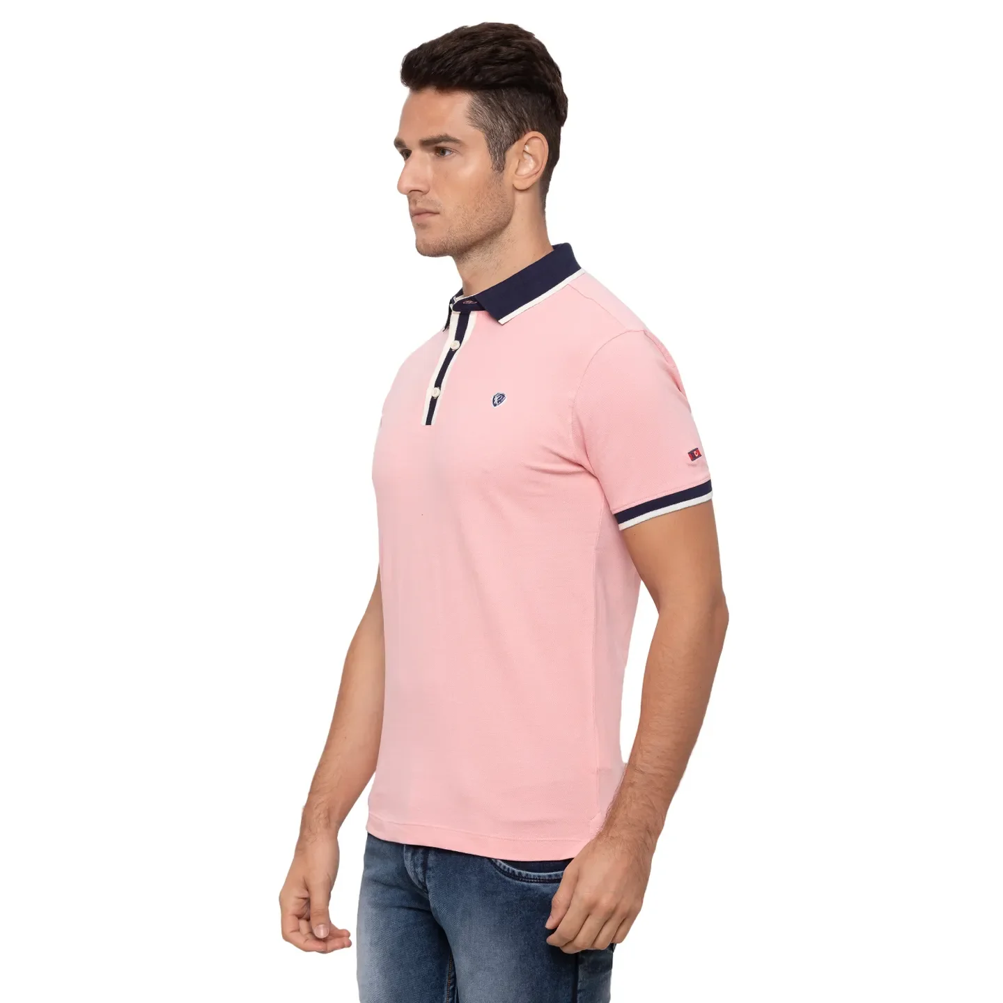 Pink Regular Fit Men's Polo T-Shirt by Being Human Clothing - Image 4