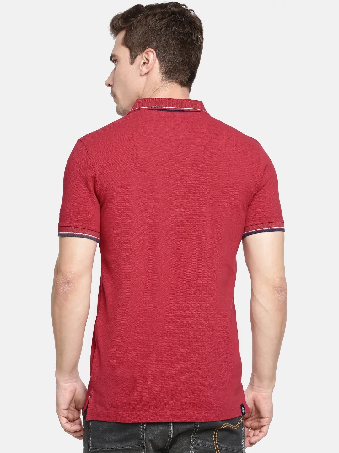 Red Regular Fit Men's Polo T-Shirt by Being Human Clothing - Image 2