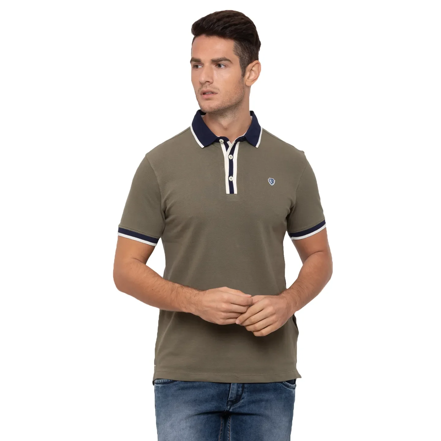 Green Regular Fit Men's Polo T-Shirt by Being Human Clothing