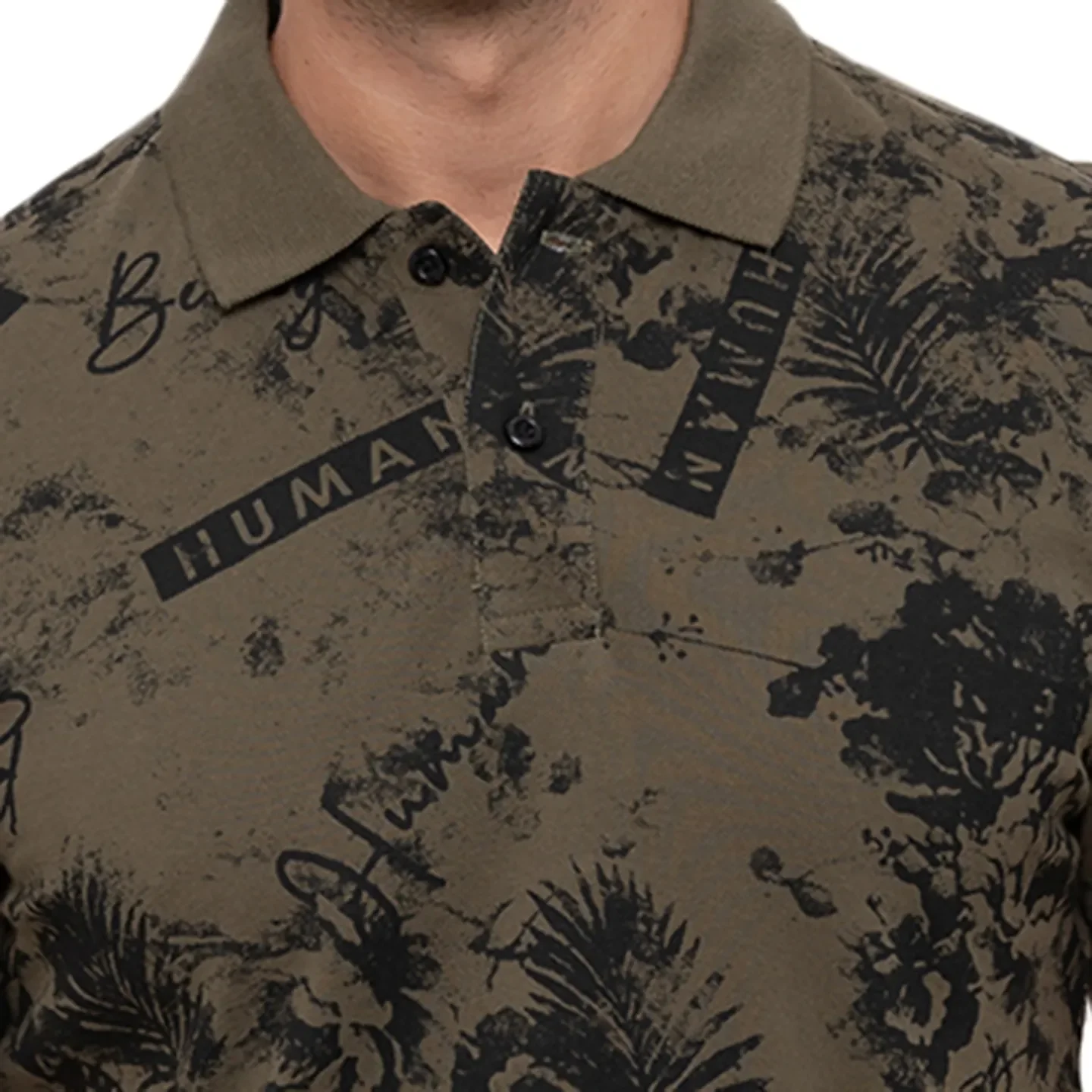 Green Regular Fit Men's Polo T-Shirt by Being Human Clothing - Image 5