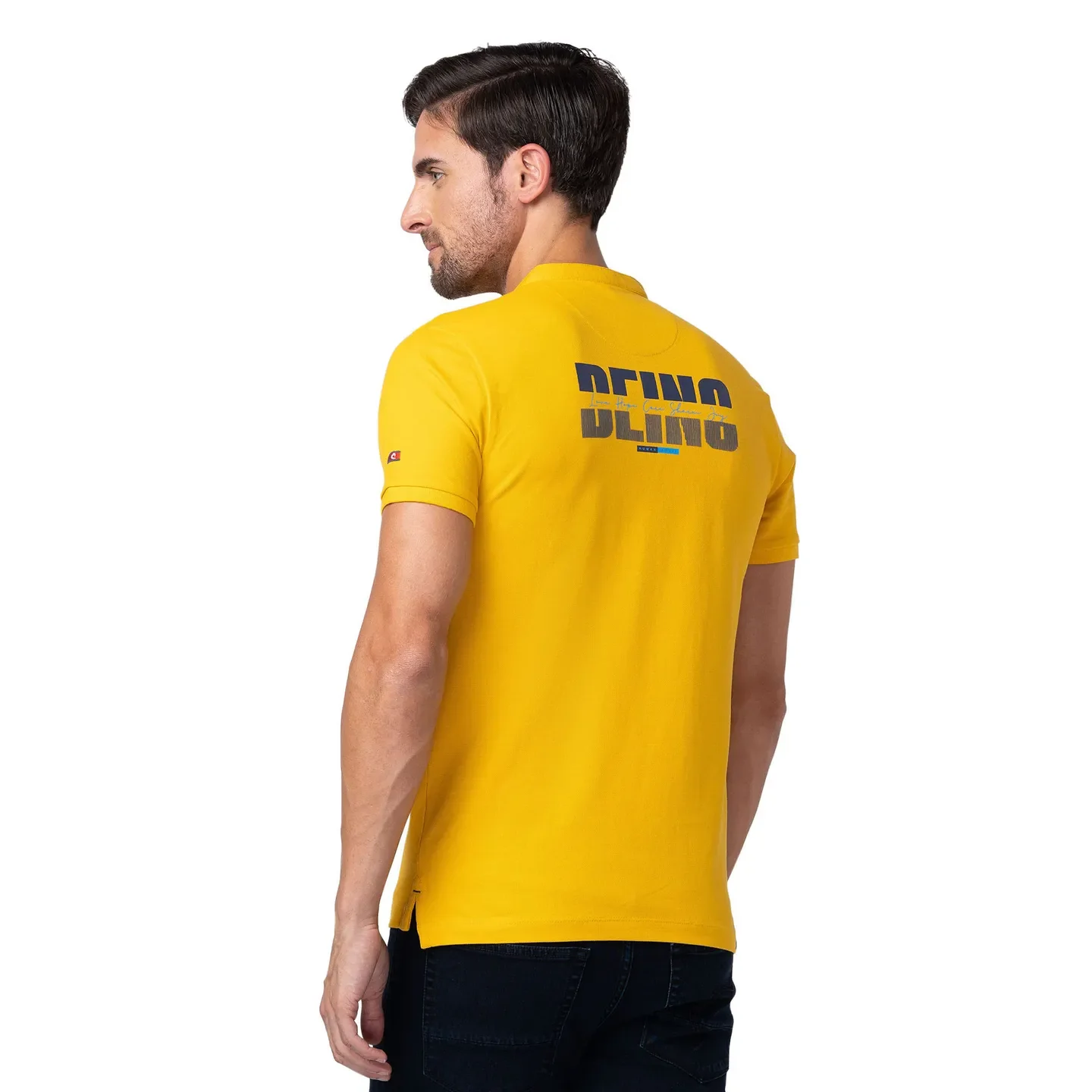 Yellow Regular Fit Men's Polo T-Shirt by Being Human Clothing - Image 3