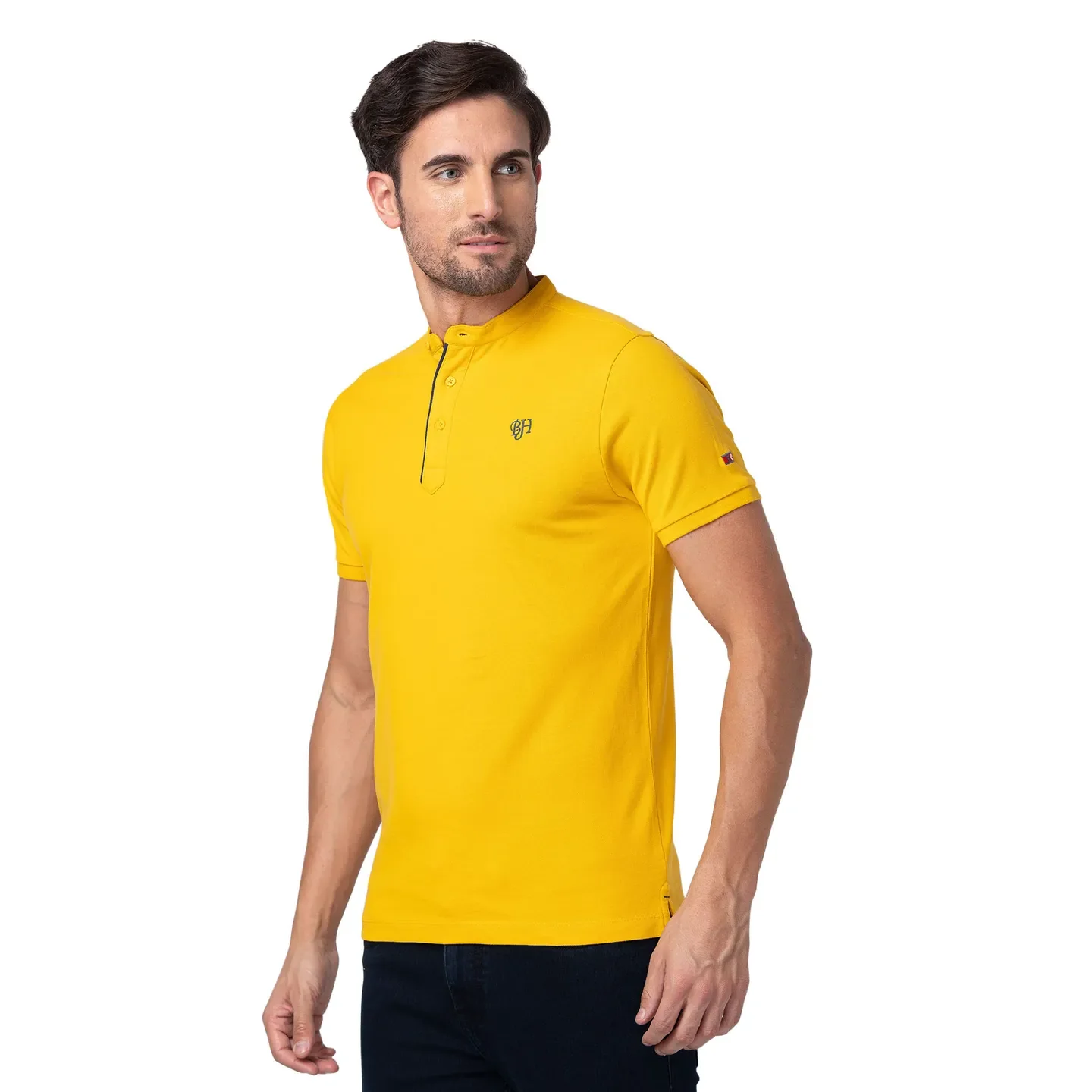 Yellow Regular Fit Men's Polo T-Shirt by Being Human Clothing - Image 4