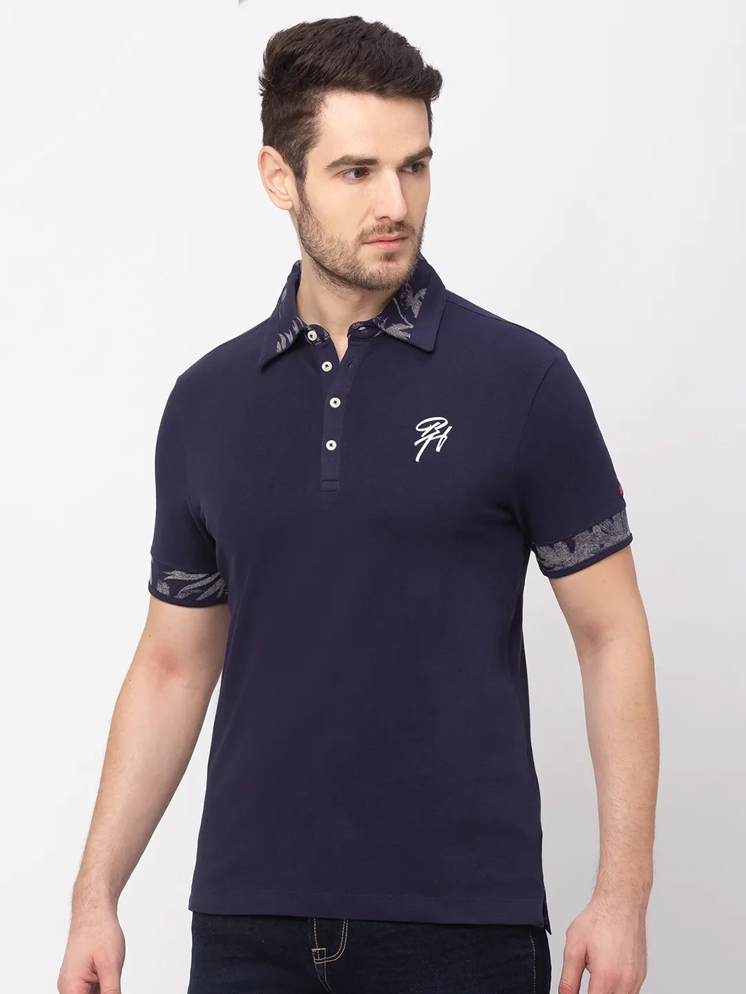 Blue Regular Fit Men's Polo T-Shirt by Being Human Clothing - Image 3
