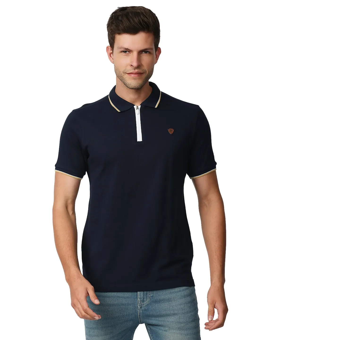 Blue Regular Fit Men's Polo T-Shirt by Being Human Clothing