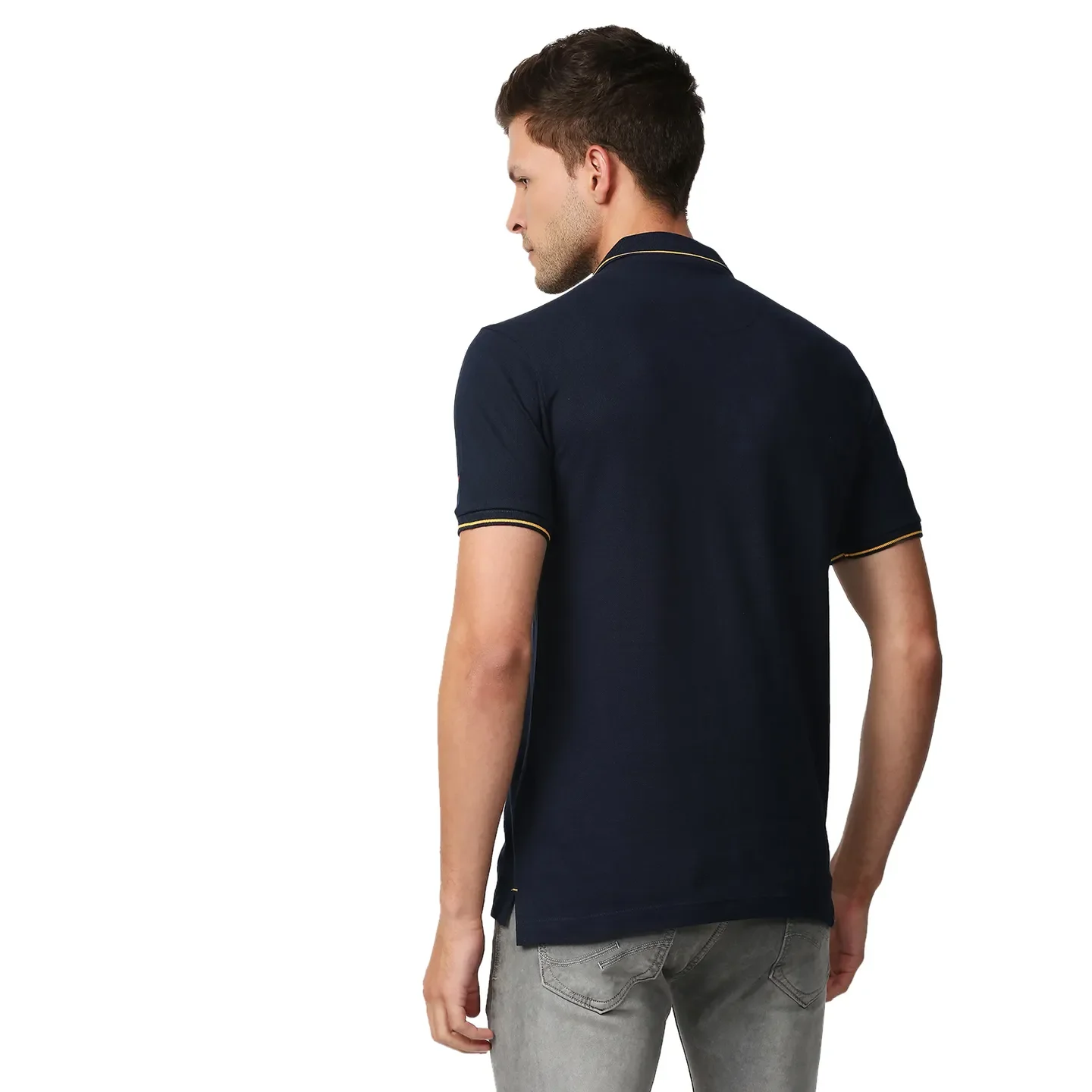 Blue Regular Fit Men's Polo T-Shirt by Being Human Clothing - Image 4