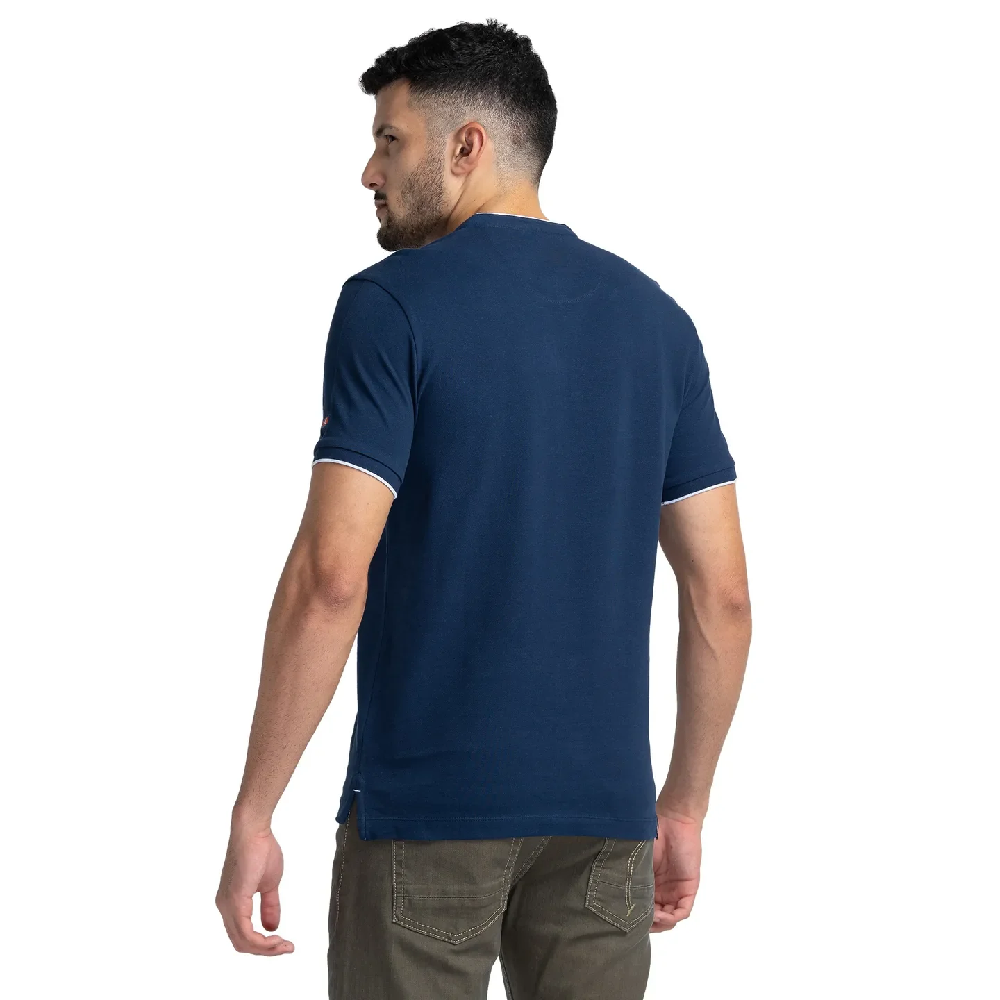 Blue Regular Fit Men's Polo T-Shirt by Being Human Clothing - Image 3