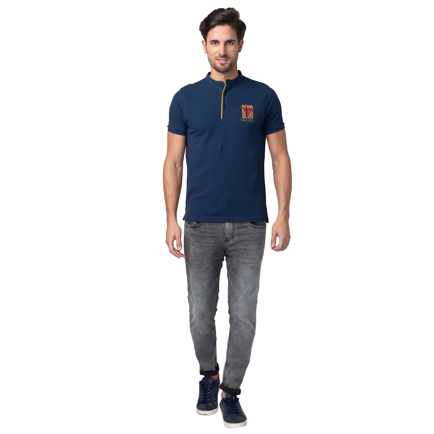Blue Regular Fit Men's Polo T-Shirt by Being Human Clothing - Image 2