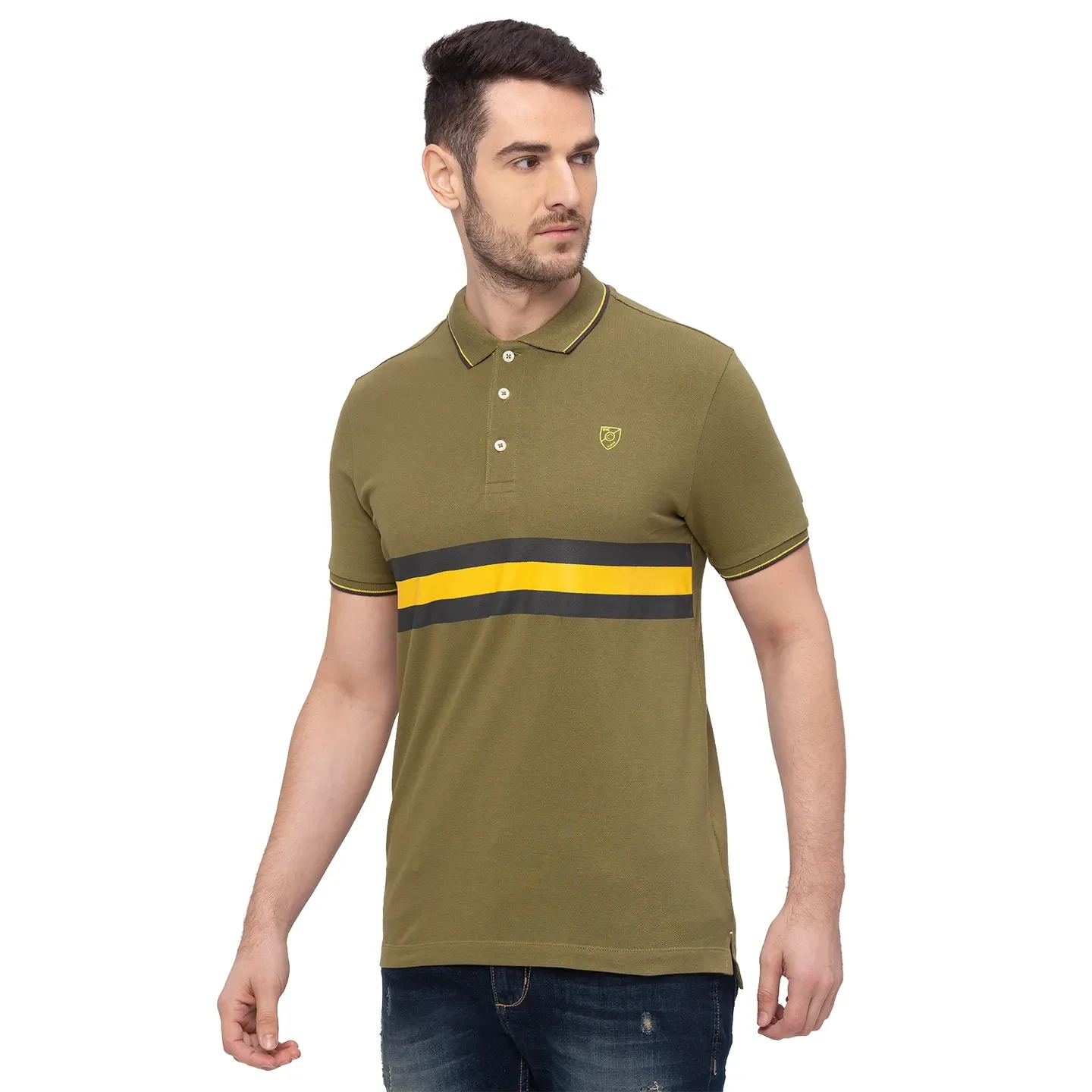 Green Regular Fit Men's Polo T-Shirt by Being Human Clothing - Image 2