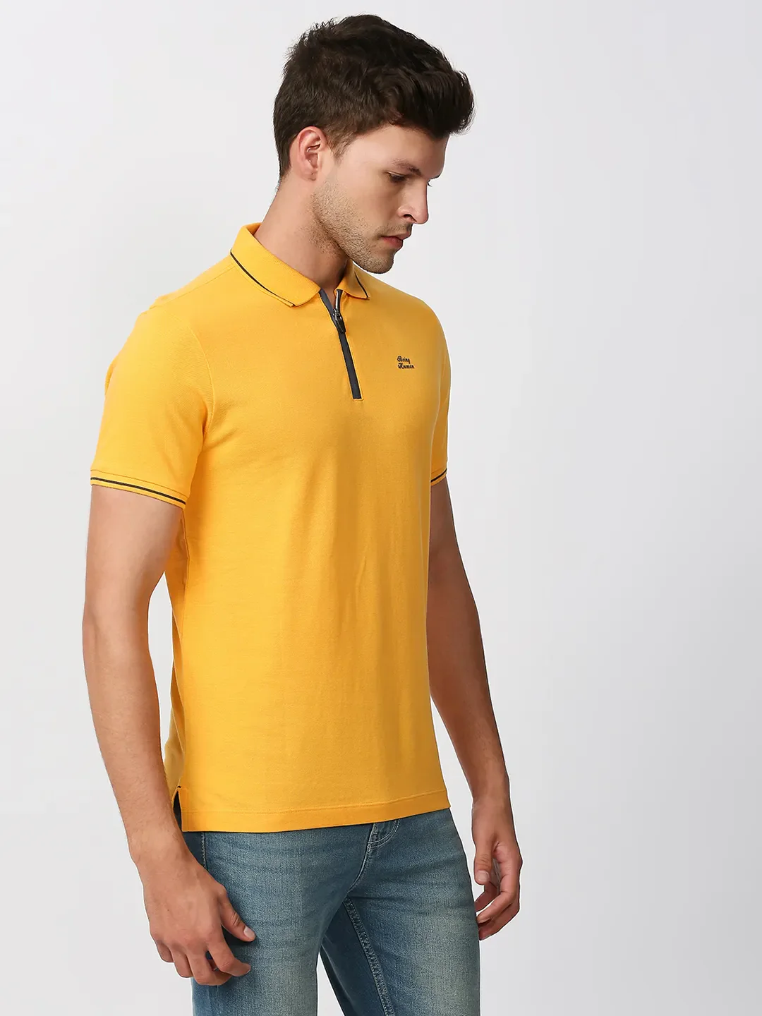 Orange Regular Fit Men's Polo T-Shirt by Being Human Clothing - Image 3