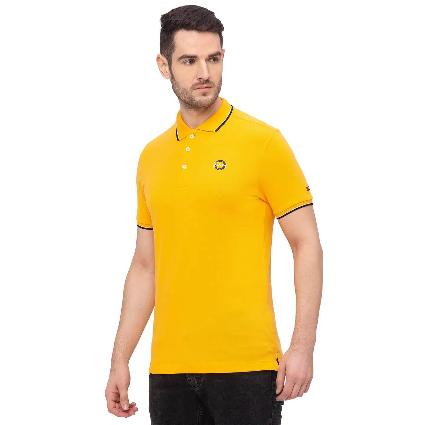 Orange Regular Fit Men's Polo T-Shirt by Being Human Clothing - Image 2