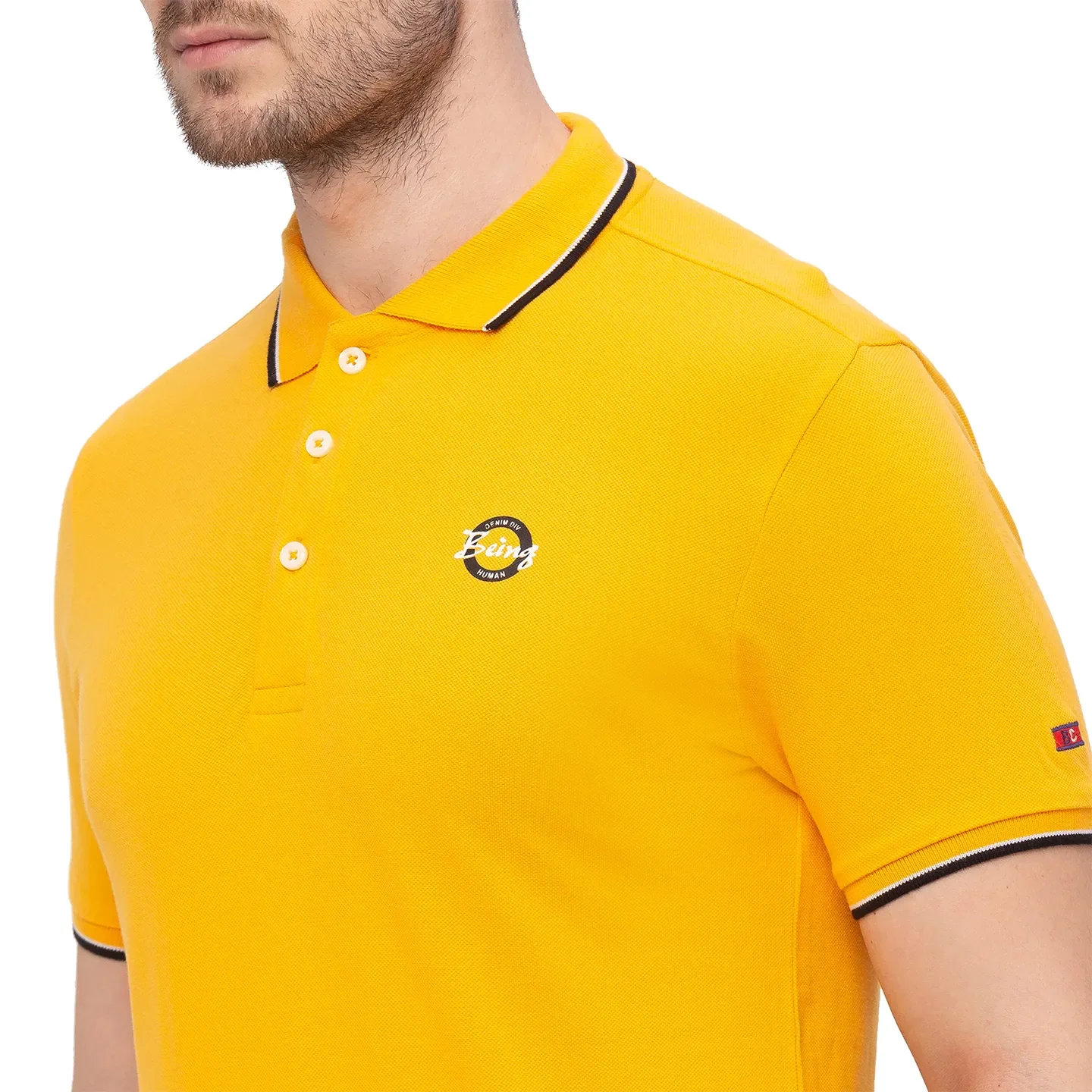 Orange Regular Fit Men's Polo T-Shirt by Being Human Clothing - Image 3