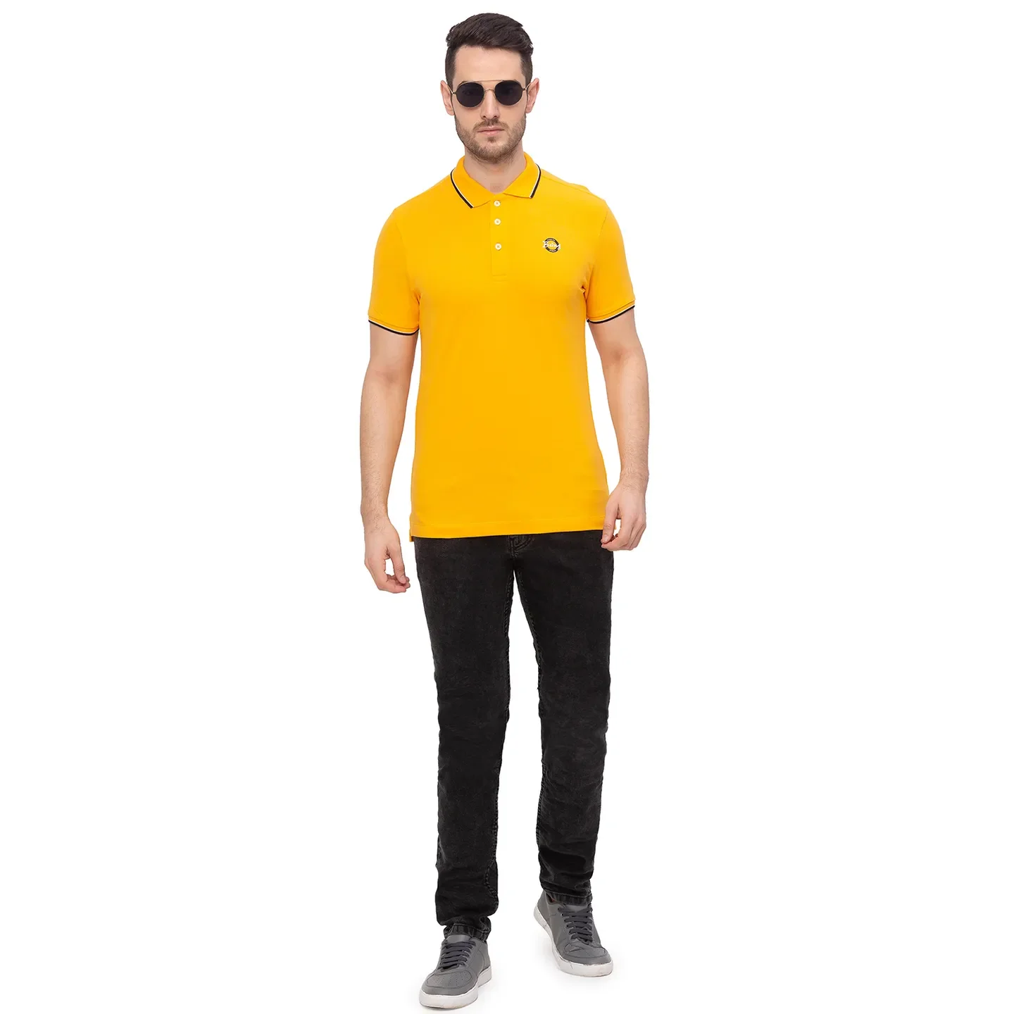 Orange Regular Fit Men's Polo T-Shirt by Being Human Clothing - Image 6