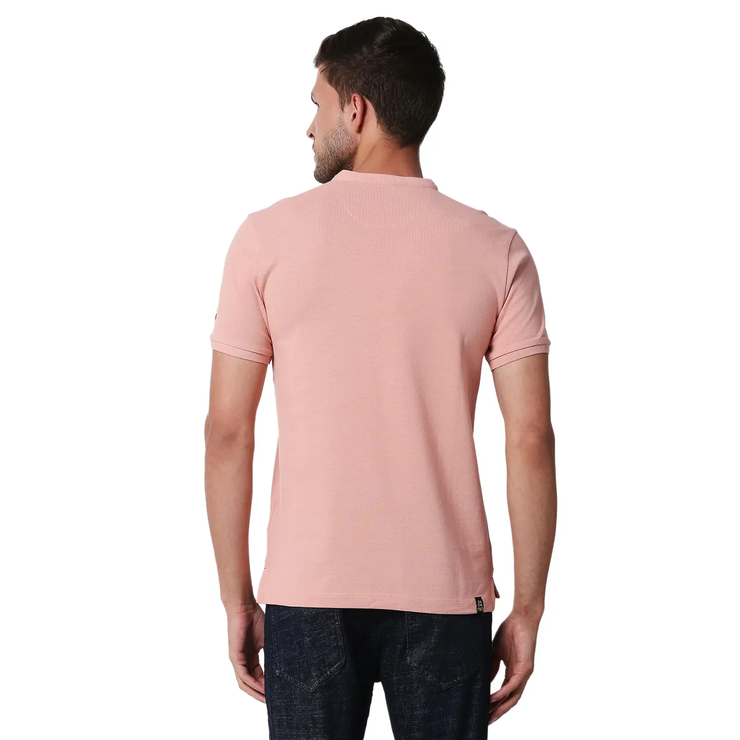 Pink Slim Straight Fit Men's Polo T-Shirt by Being Human Clothing - Image 6
