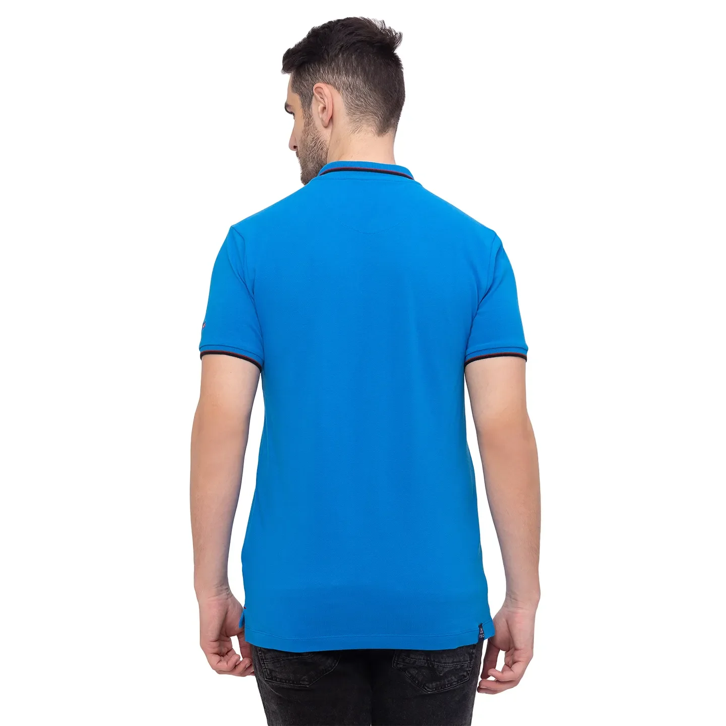 Blue Regular Fit Men's Polo T-Shirt by Being Human Clothing - Image 4