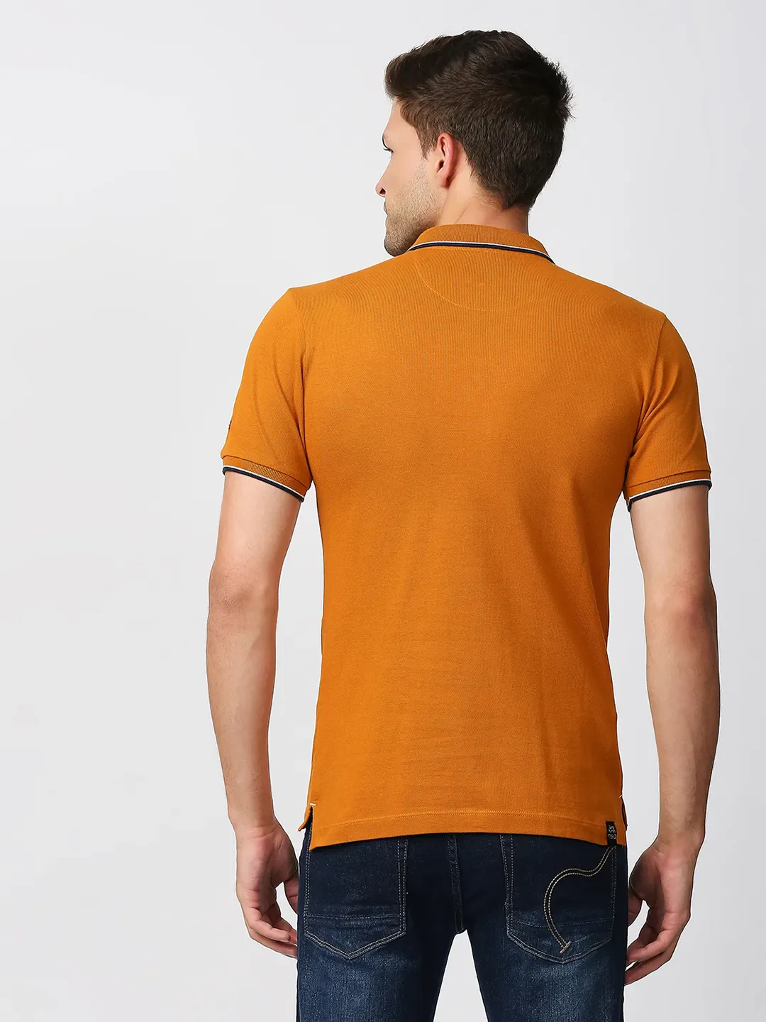 Beige Regular Fit Men's Polo T-Shirt by Being Human Clothing - Image 4