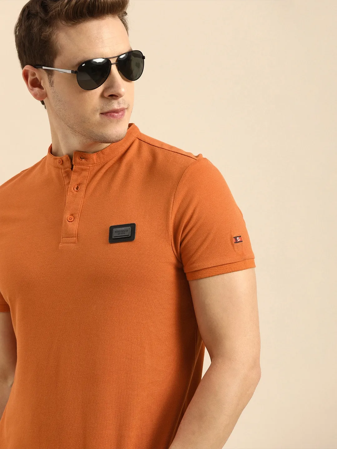 Brown Regular Fit Men's Polo T-Shirt by Being Human Clothing - Image 3