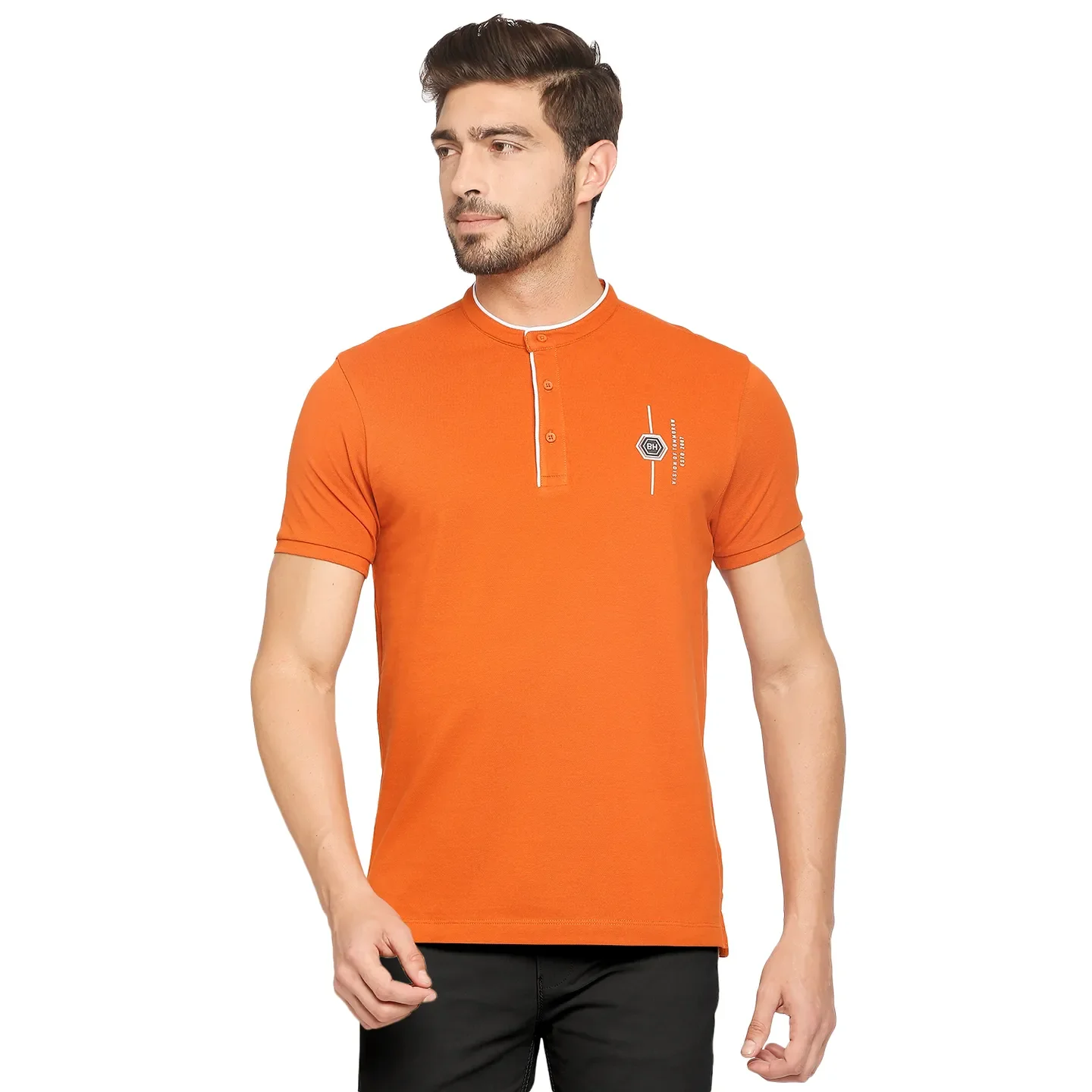 Brown Regular Fit Men's Polo T-Shirt by Being Human Clothing