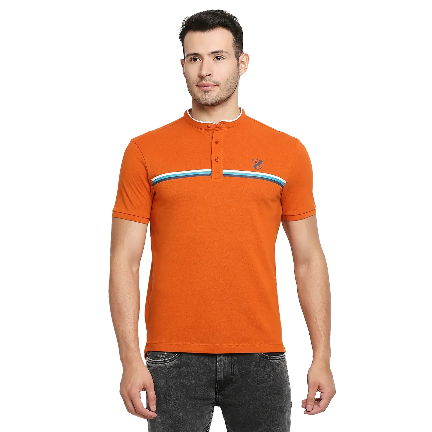 Brown Regular Fit Men's Polo T-Shirt by Being Human Clothing