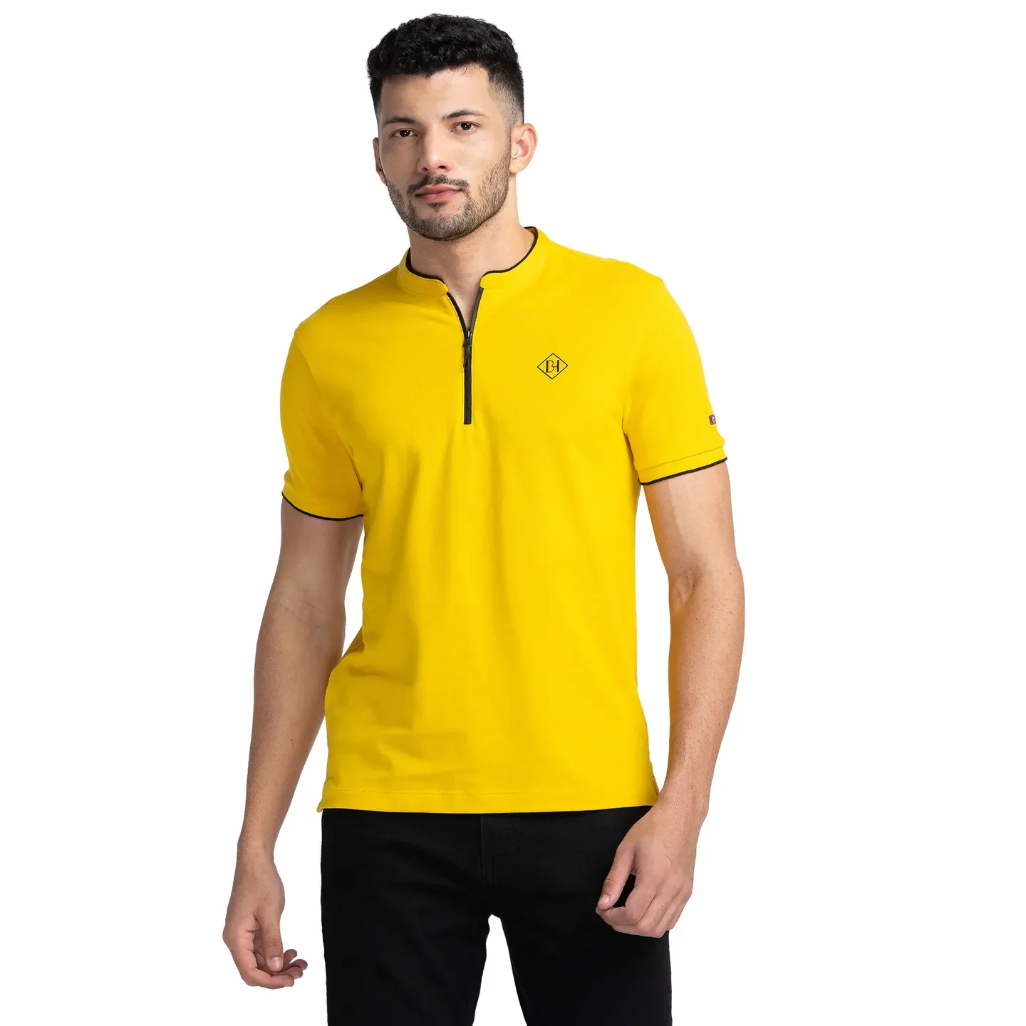 Yellow Regular Fit Men's Polo T-Shirt by Being Human Clothing