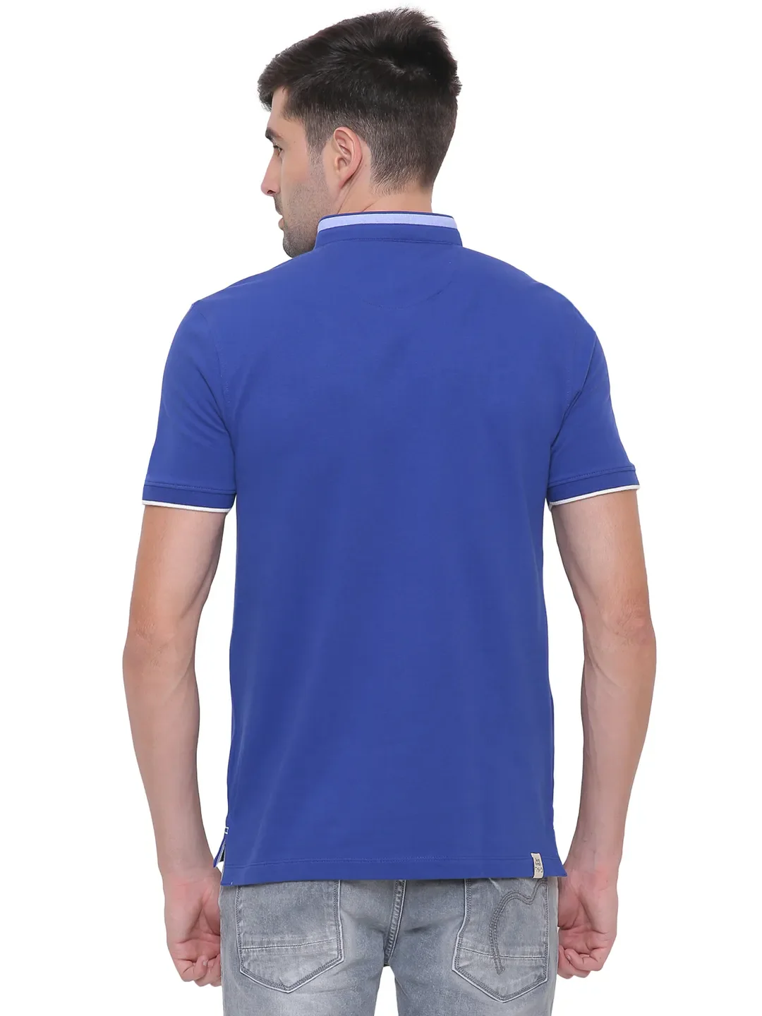 Blue Regular Fit Men's Polo T-Shirt by Being Human Clothing - Image 5