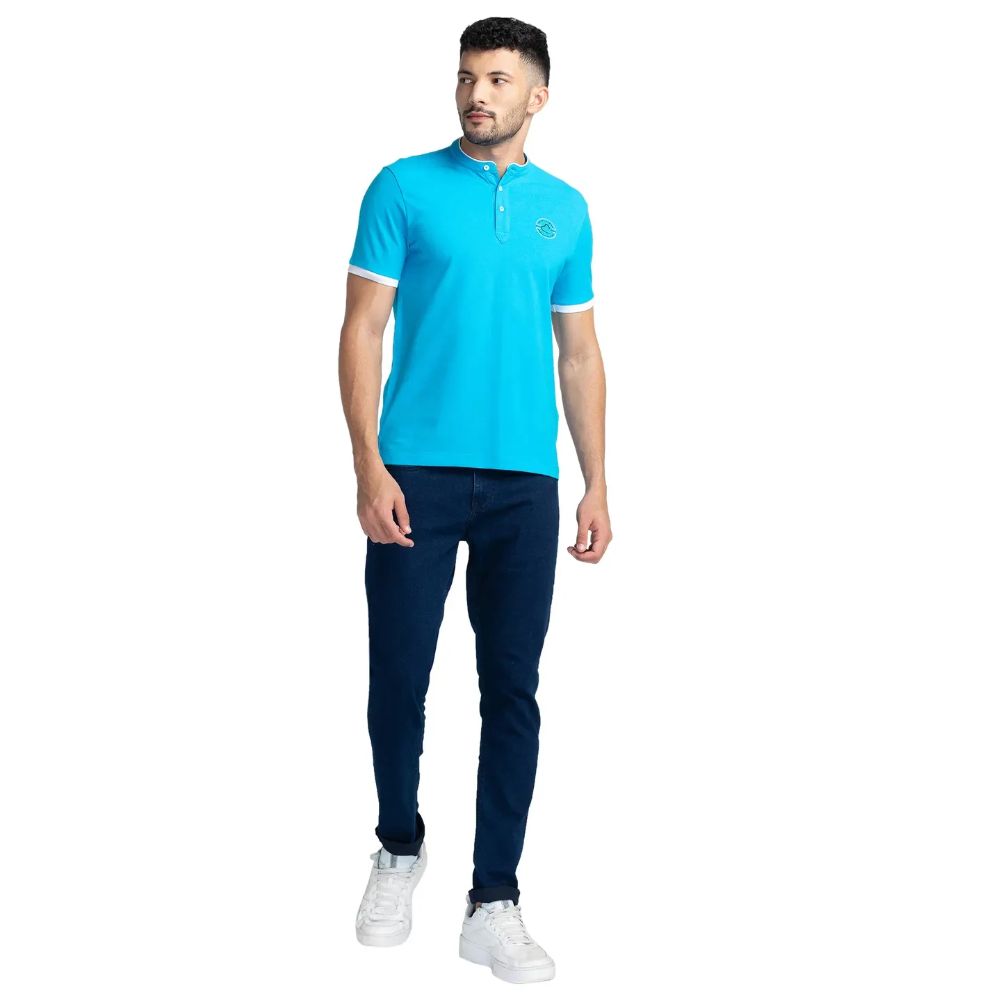 Blue Regular Fit Men's Polo T-Shirt by Being Human Clothing - Image 2