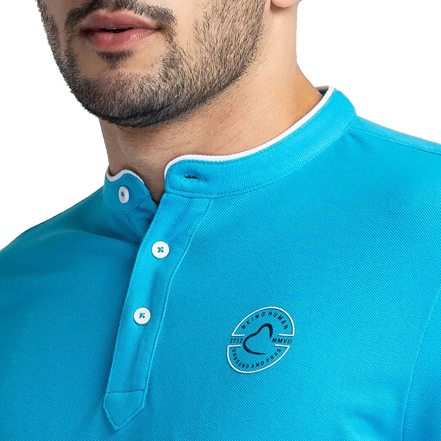 Blue Regular Fit Men's Polo T-Shirt by Being Human Clothing - Image 5