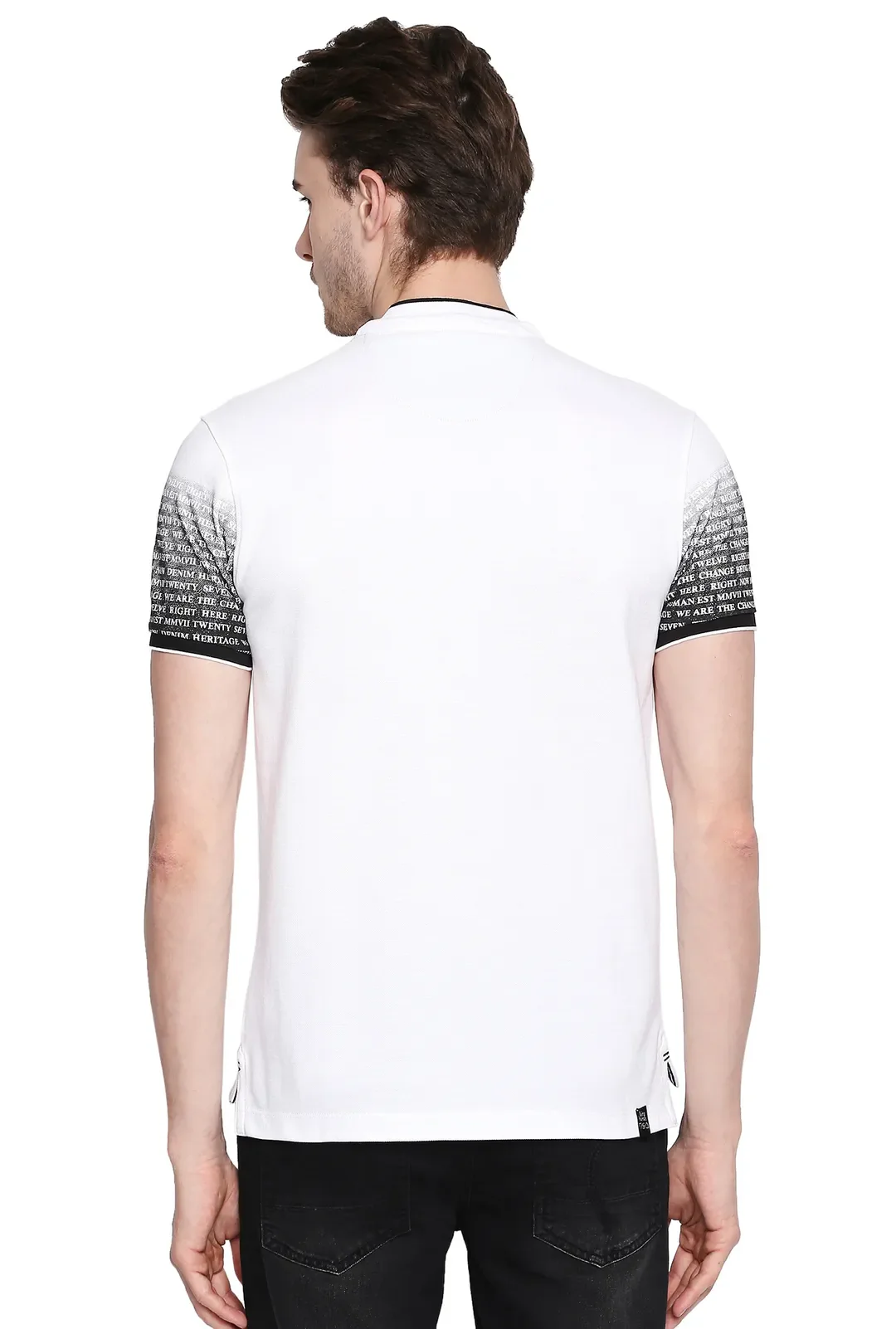White Regular Fit Men's Polo T-Shirt by Being Human Clothing - Image 4