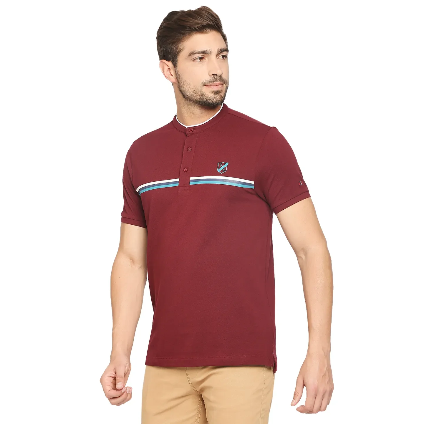 Red Regular Fit Men's Polo T-Shirt by Being Human Clothing - Image 3