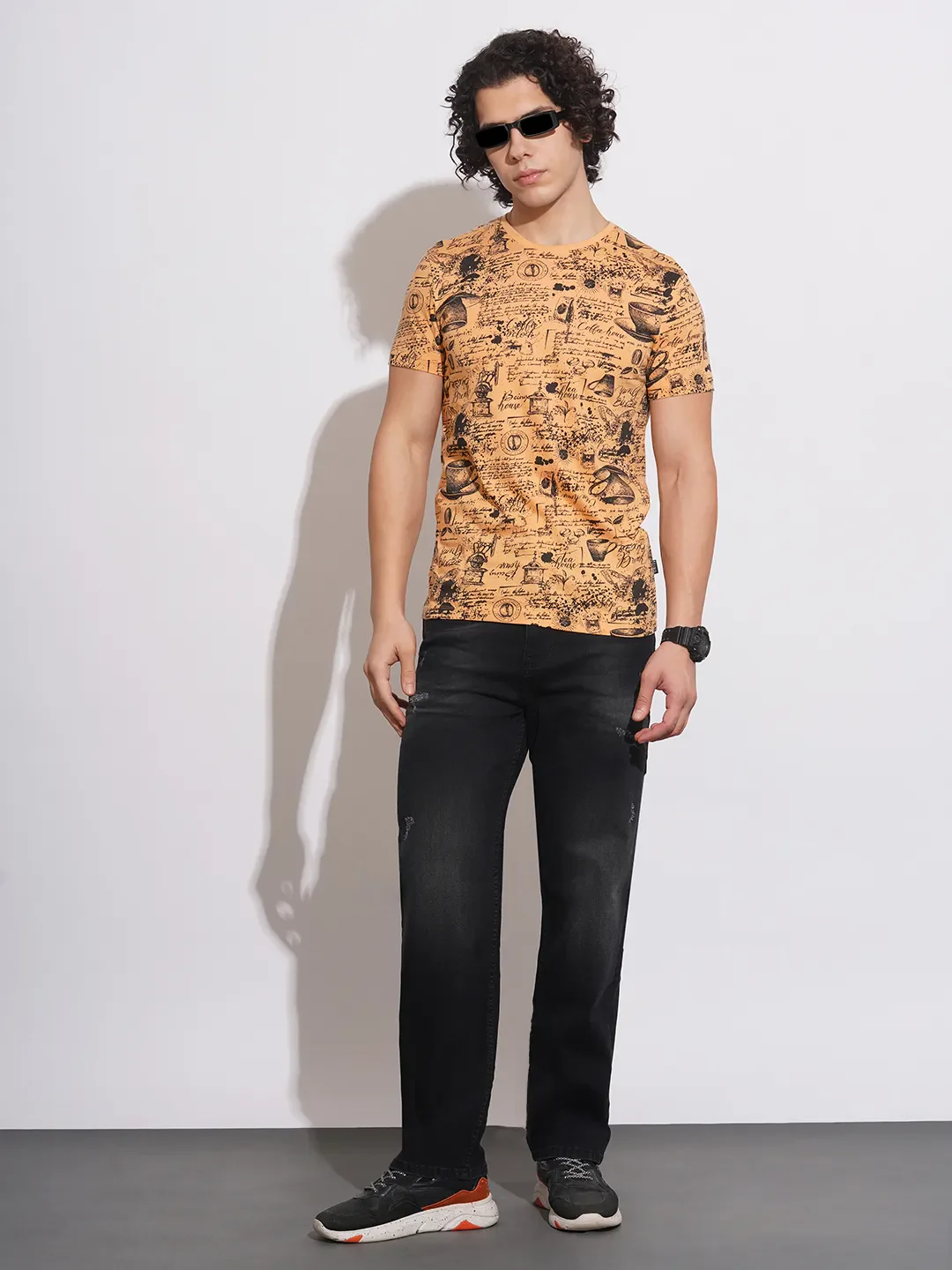 Beige Regular Fit Men's Short Sleeves T-Shirt by Being Human Clothing - Image 4
