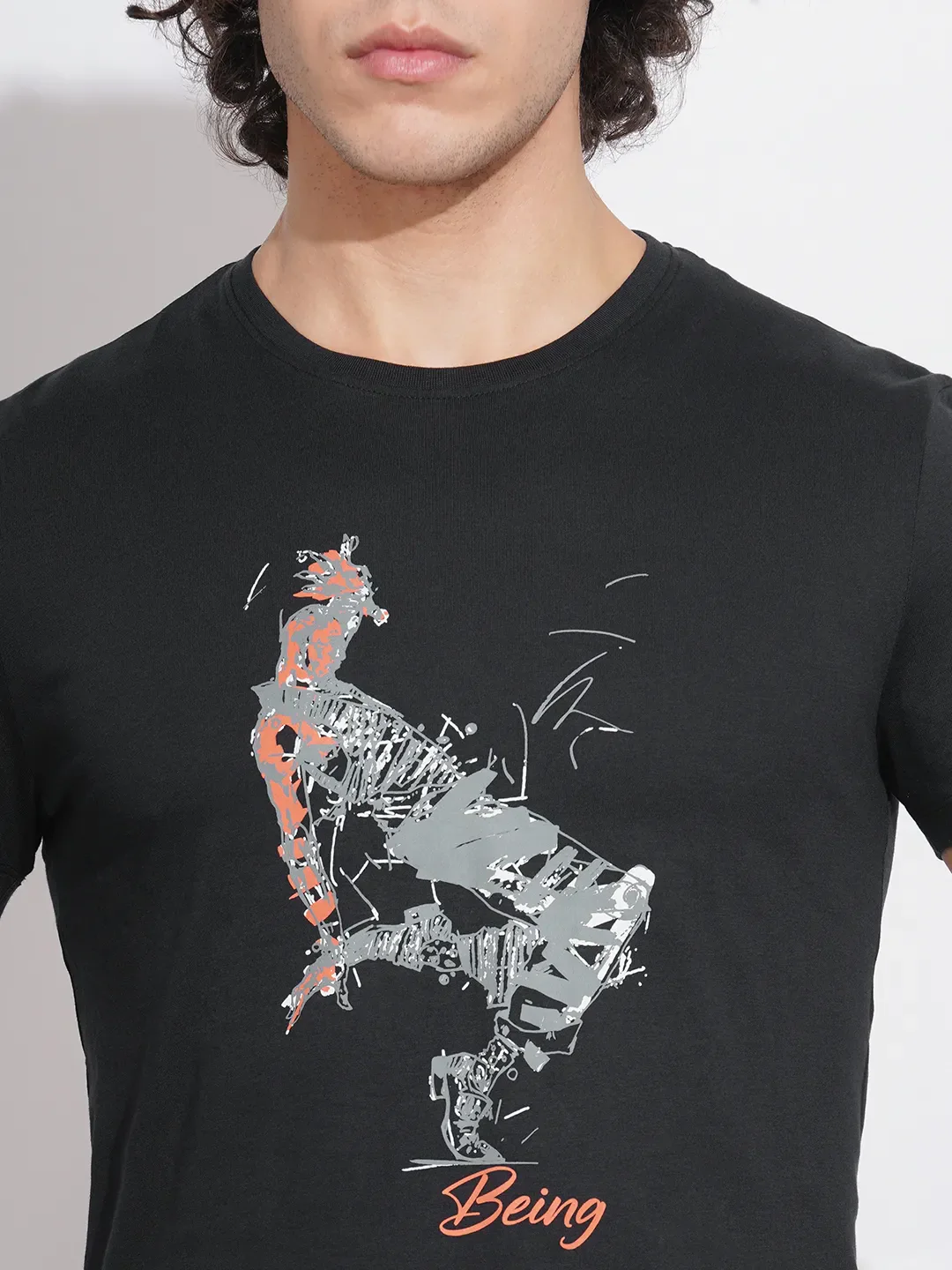 Black Regular Fit Men's T-Shirt by Being Human Clothing - Image 5
