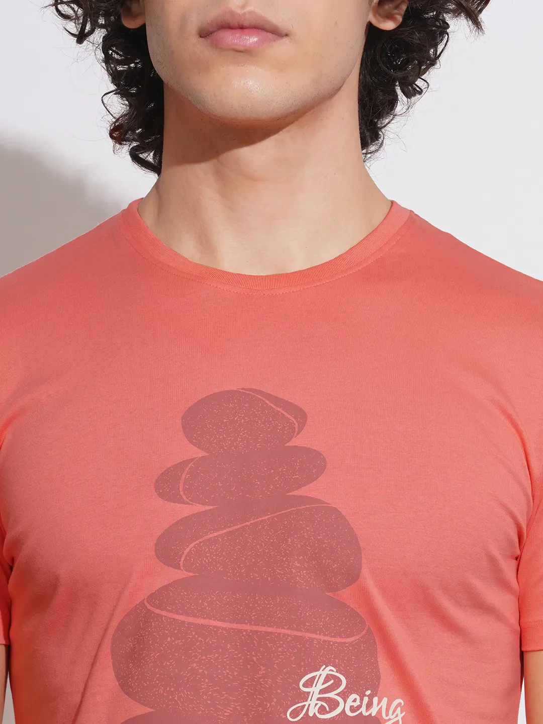 Pink Regular Fit Men's T-Shirt by Being Human Clothing - Image 5