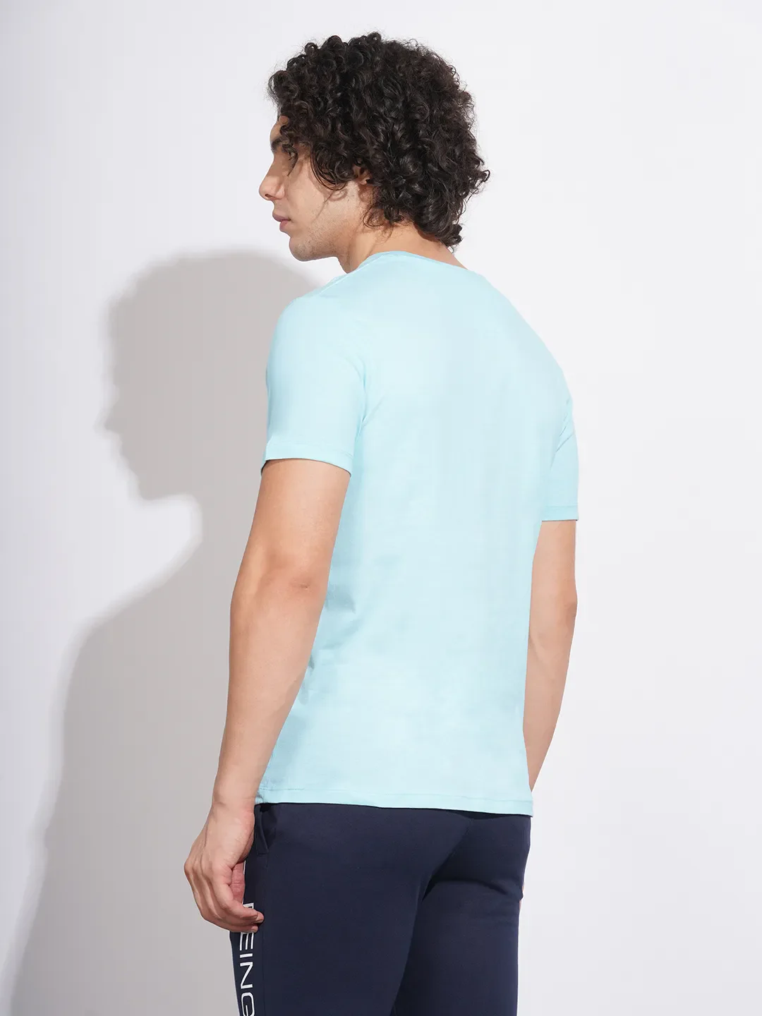 Blue Regular Fit Men's Short Sleeves T-Shirt by Being Human Clothing - Image 3