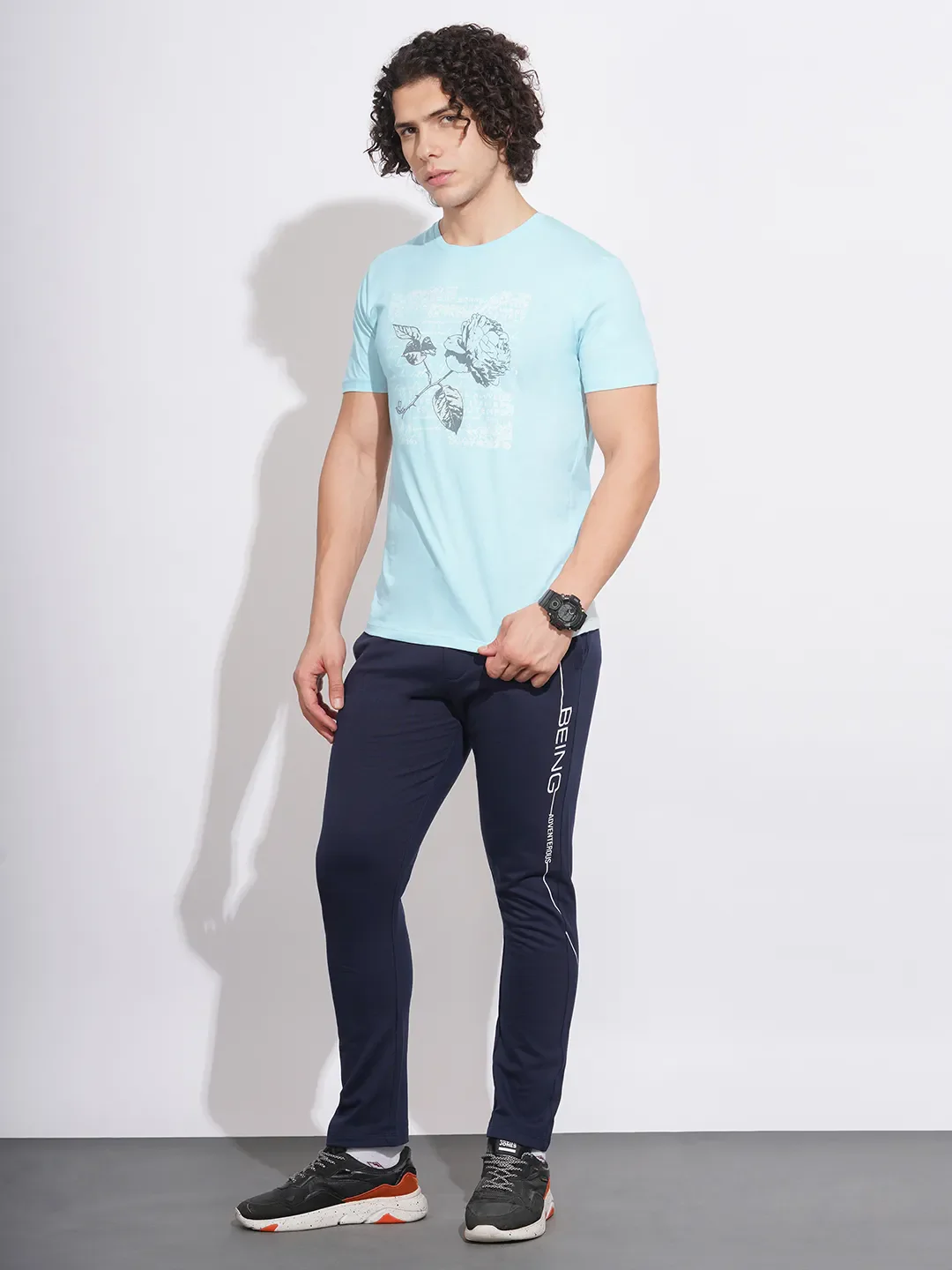 Blue Regular Fit Men's Short Sleeves T-Shirt by Being Human Clothing - Image 4