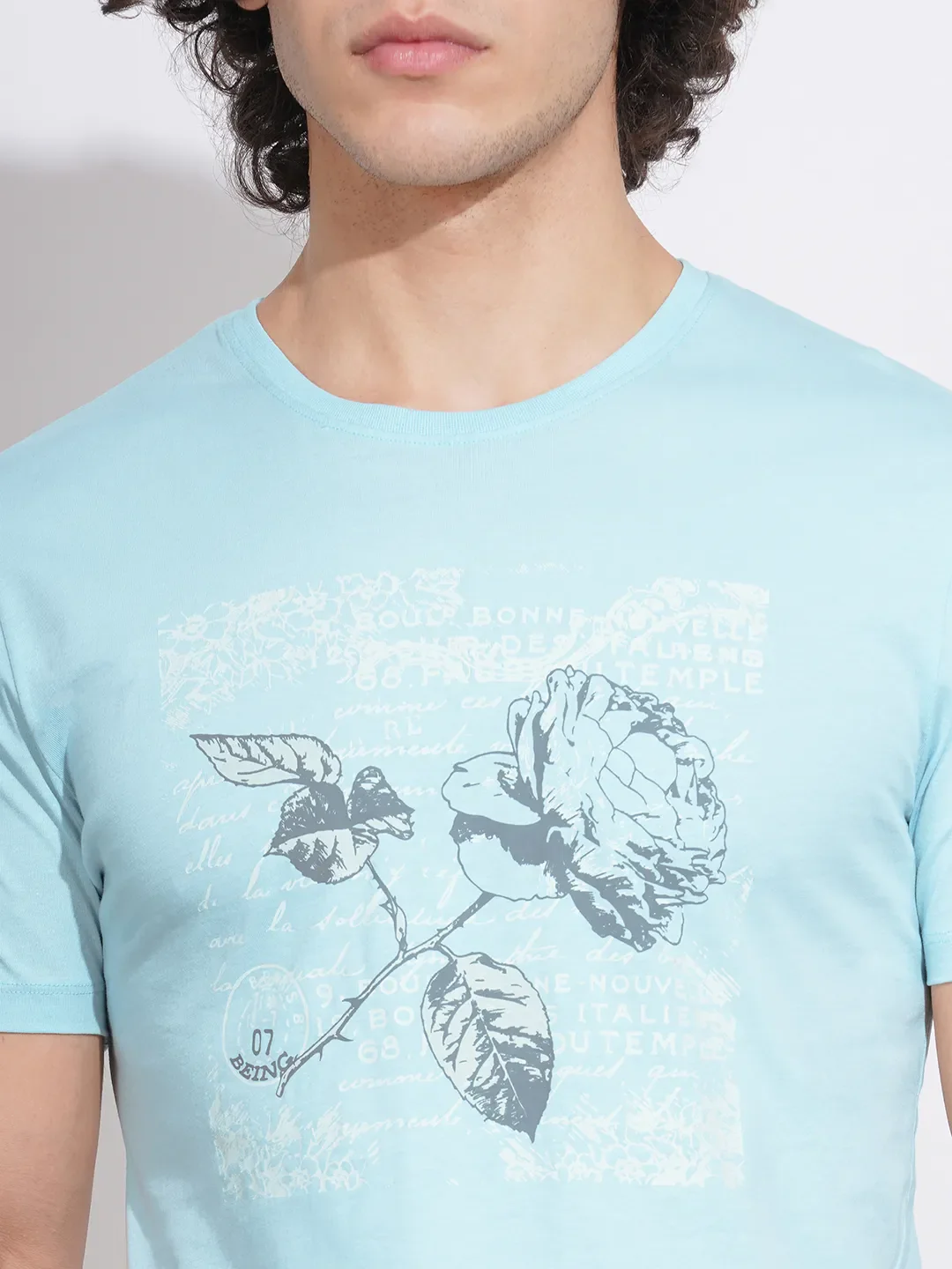 Blue Regular Fit Men's Short Sleeves T-Shirt by Being Human Clothing - Image 5