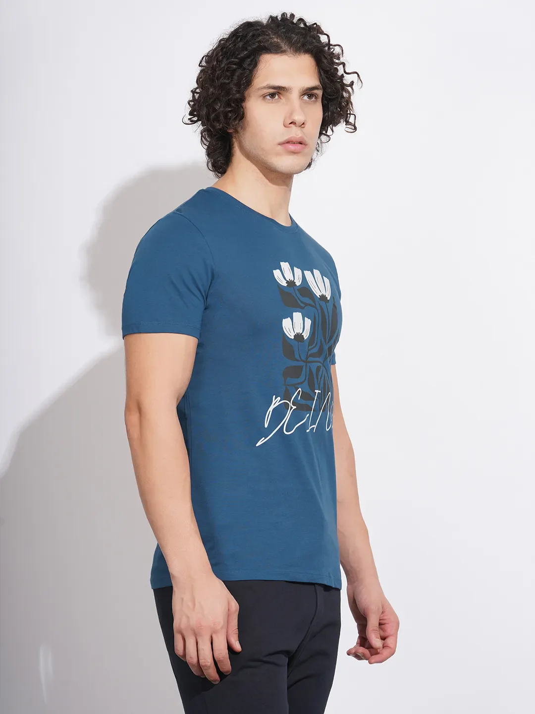 Navy Regular Fit Men's T-Shirt by Being Human Clothing - Image 2