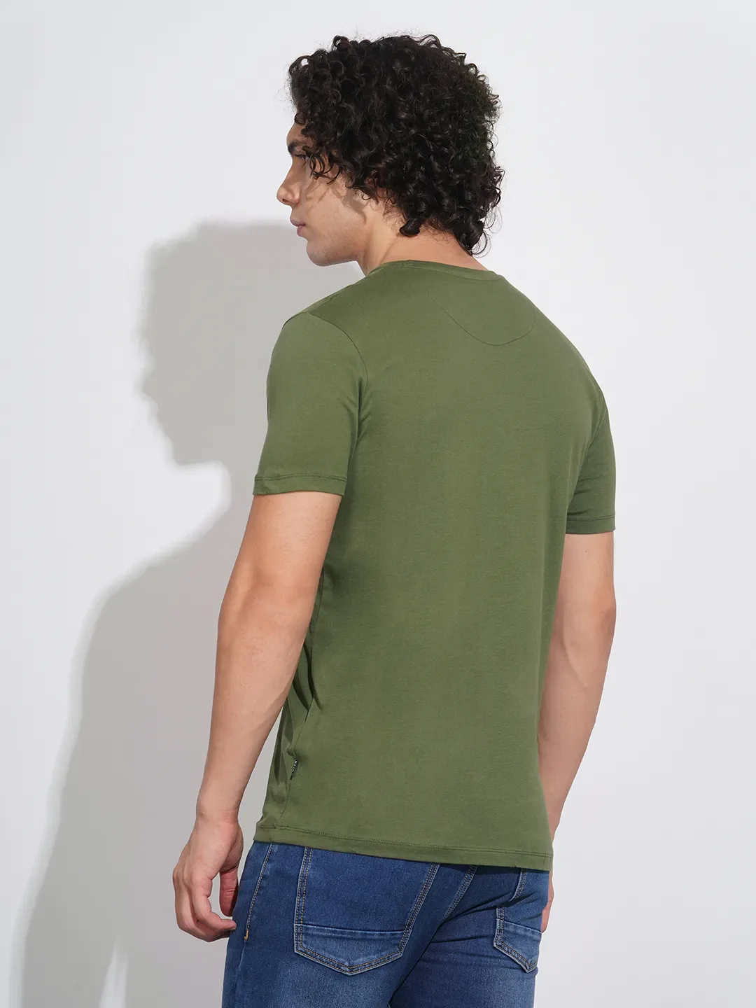 Green Regular Fit Men's T-Shirt by Being Human Clothing - Image 3