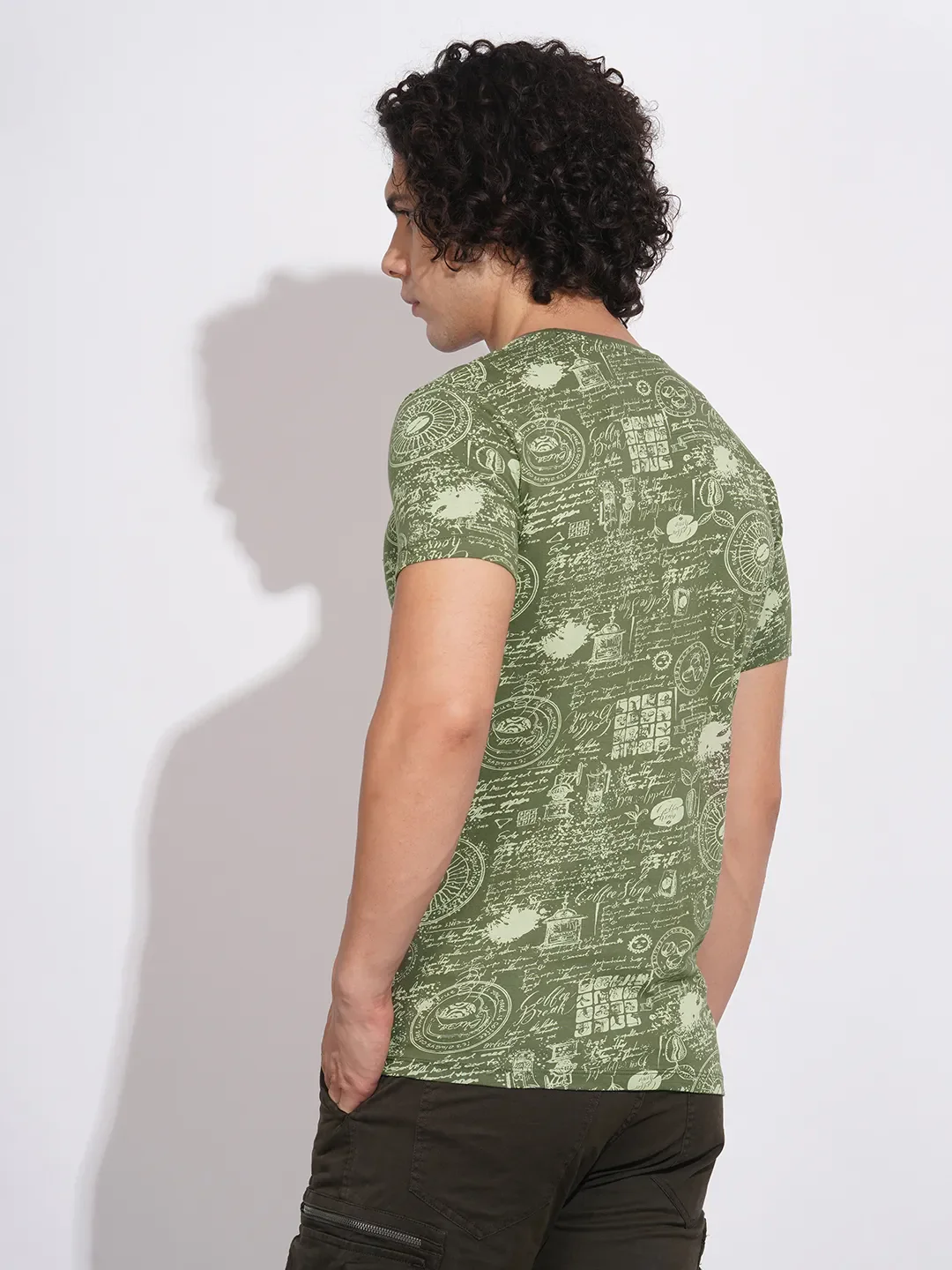 Green Regular Fit Men's Short Sleeves T-Shirt by Being Human Clothing - Image 3