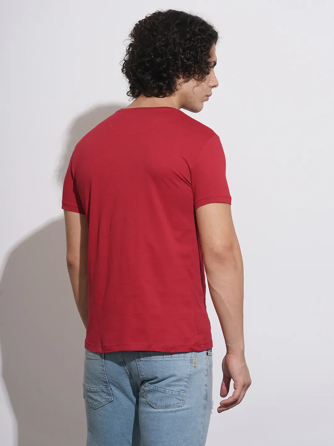 Red Regular Fit Men's T-Shirt by Being Human Clothing - Image 3