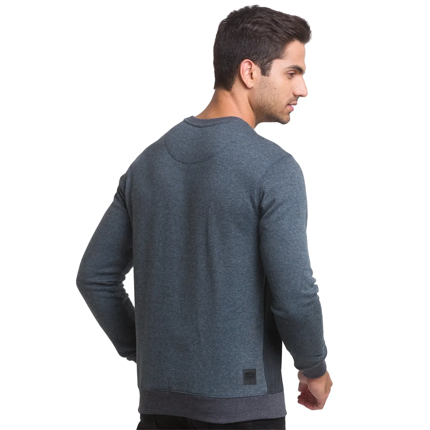 Grey Regular Fit Round Neck Long Sleeves Cotton Men's Sweatshirt by Being Human Clothing - Image 2