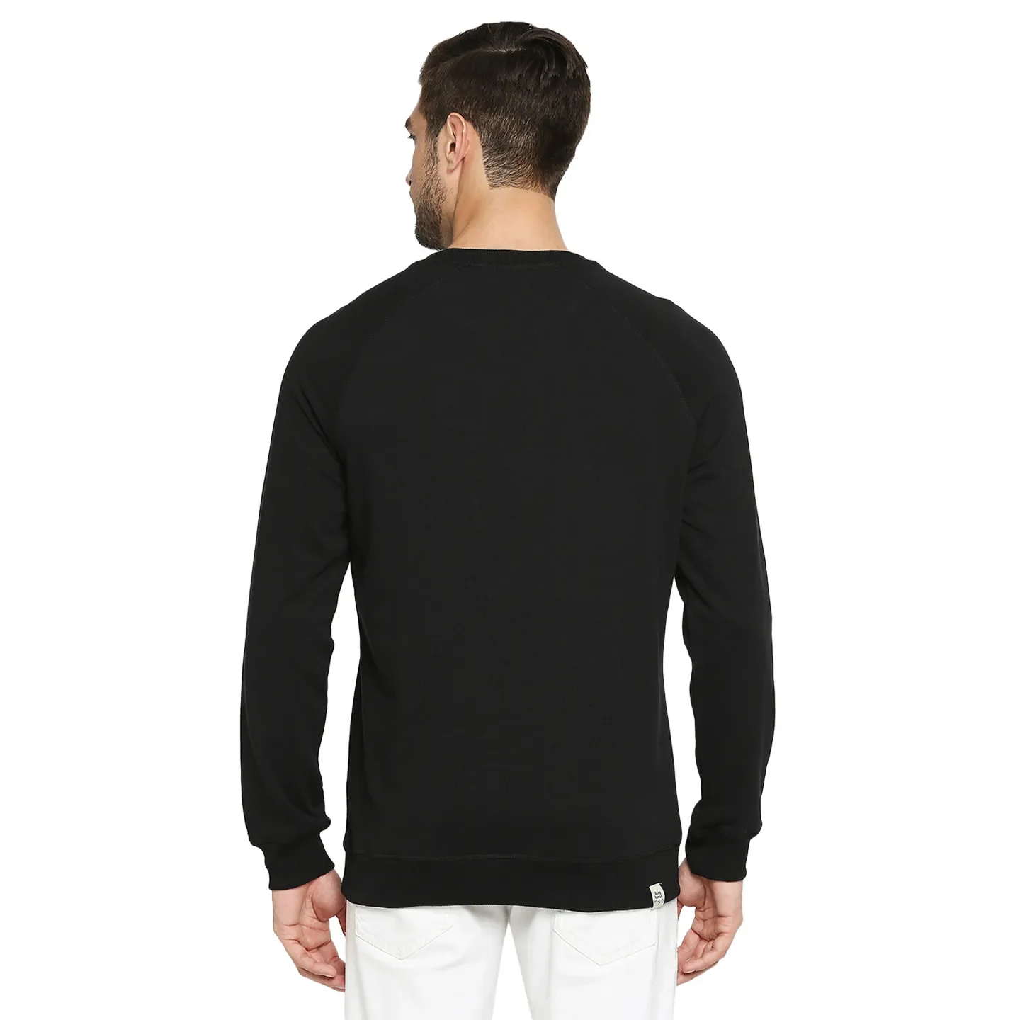 Black Regular Fit Round Neck Long Sleeves Cotton Men's Sweatshirt by Being Human Clothing - Image 4