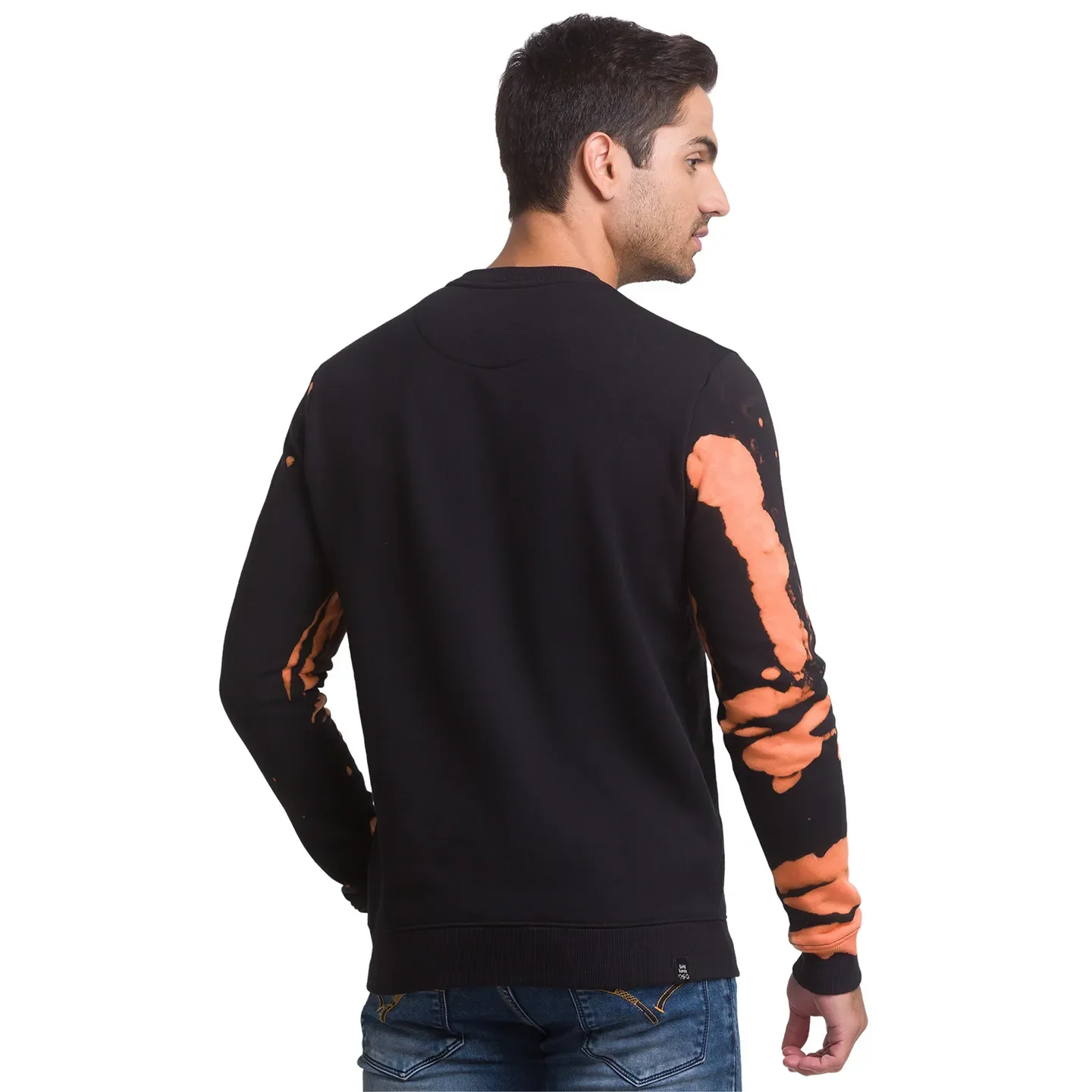 Black Regular Fit Round Neck Long Sleeves Cotton Men's Sweatshirt by Being Human Clothing - Image 3