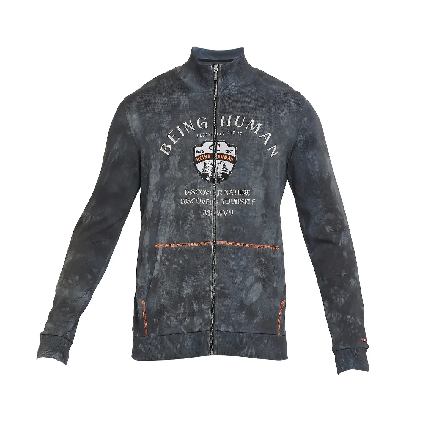 Black Regular Fit Round Neck Long Sleeves Cotton Men's Sweatshirt by Being Human Clothing - Image 7