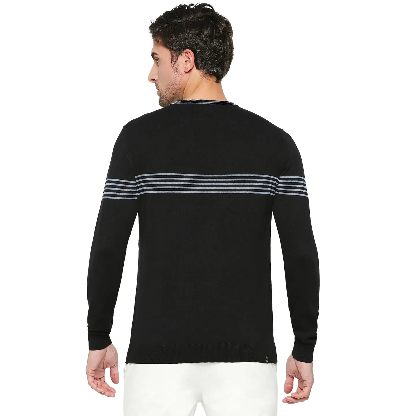 Black Regular Fit Round Neck Long Sleeves Men's Sweatshirt by Being Human Clothing - Image 4