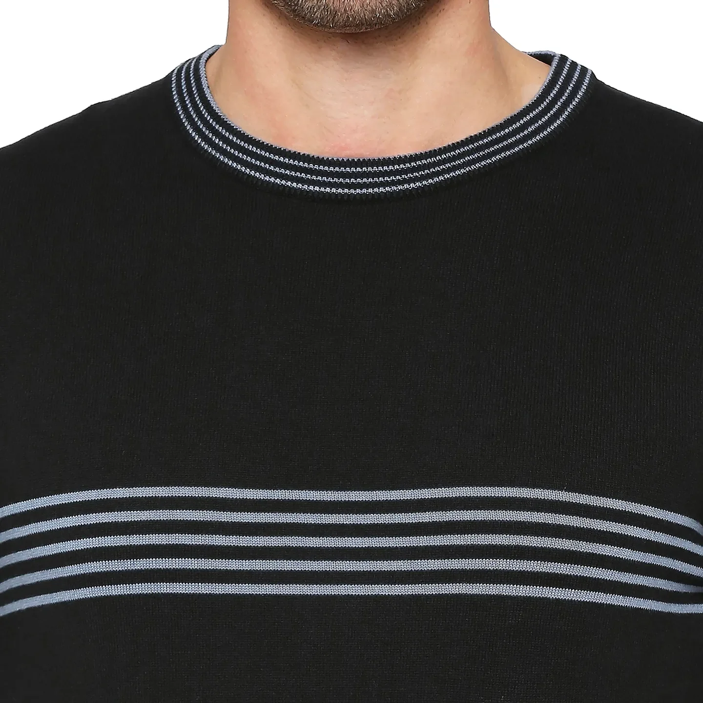Black Regular Fit Round Neck Long Sleeves Men's Sweatshirt by Being Human Clothing - Image 5