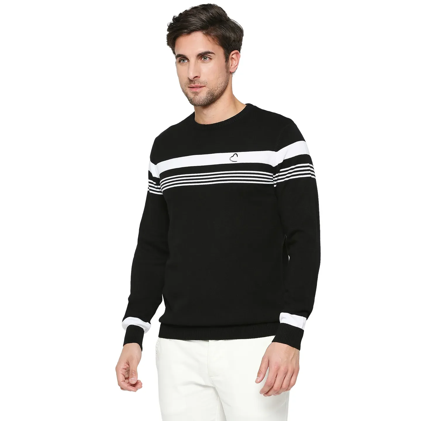 Black Regular Fit Round Neck Long Sleeves Men's Sweatshirt by Being Human Clothing - Image 2